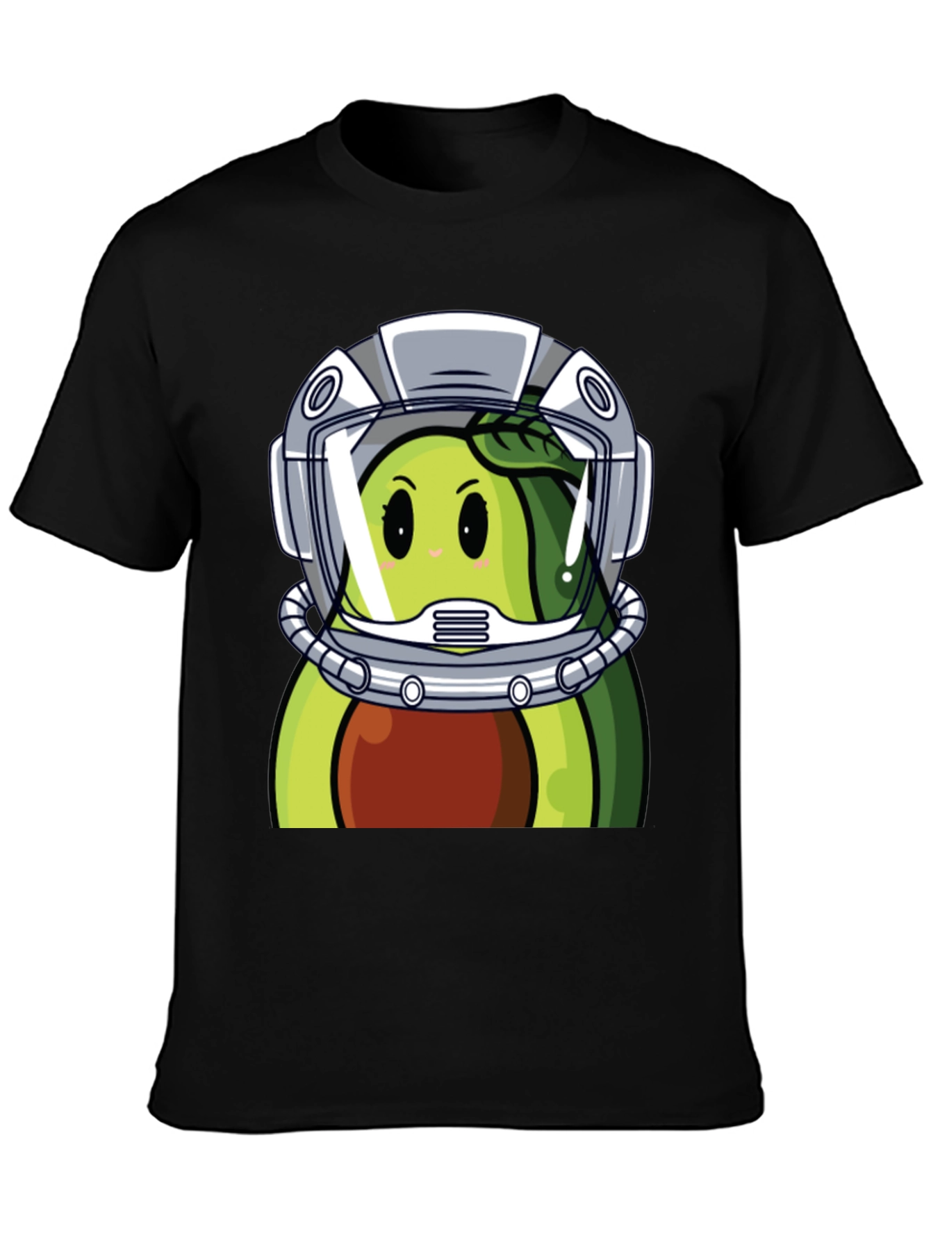 Black Avocado Astronaut Graphic Tee - Unique Black T-Shirt view 3
