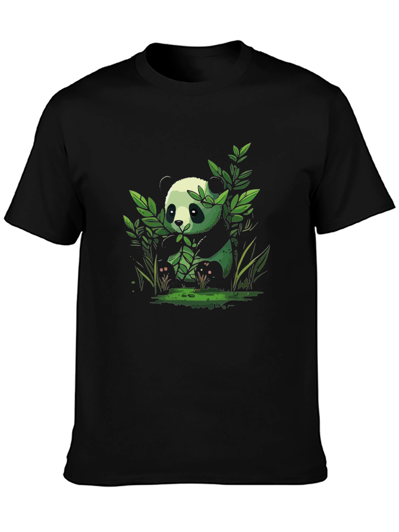 Black Panda Graphic Tee - Black Cotton Comfort view 3