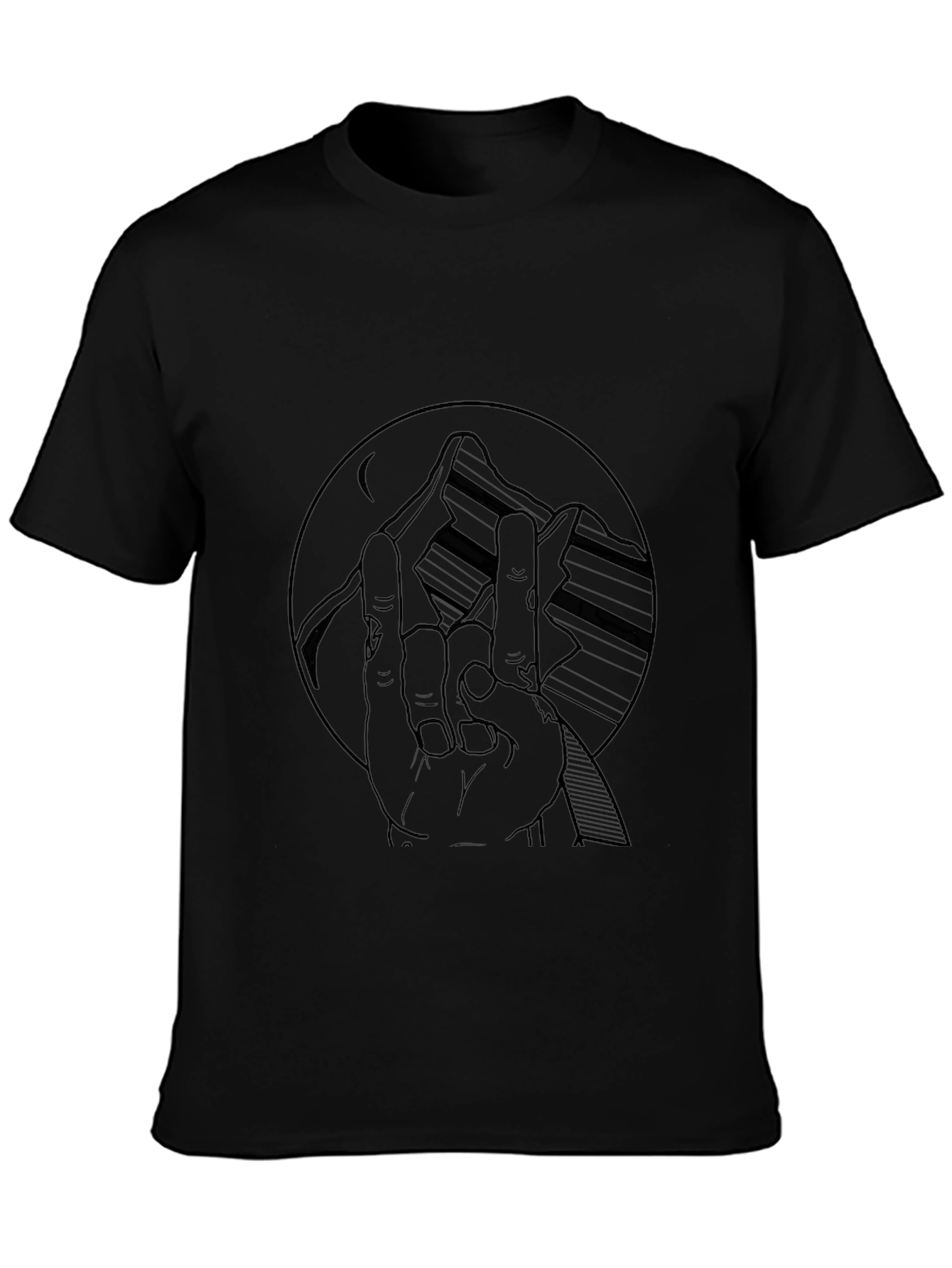 Black Mountain Hand Graphic Tee - Black view 3