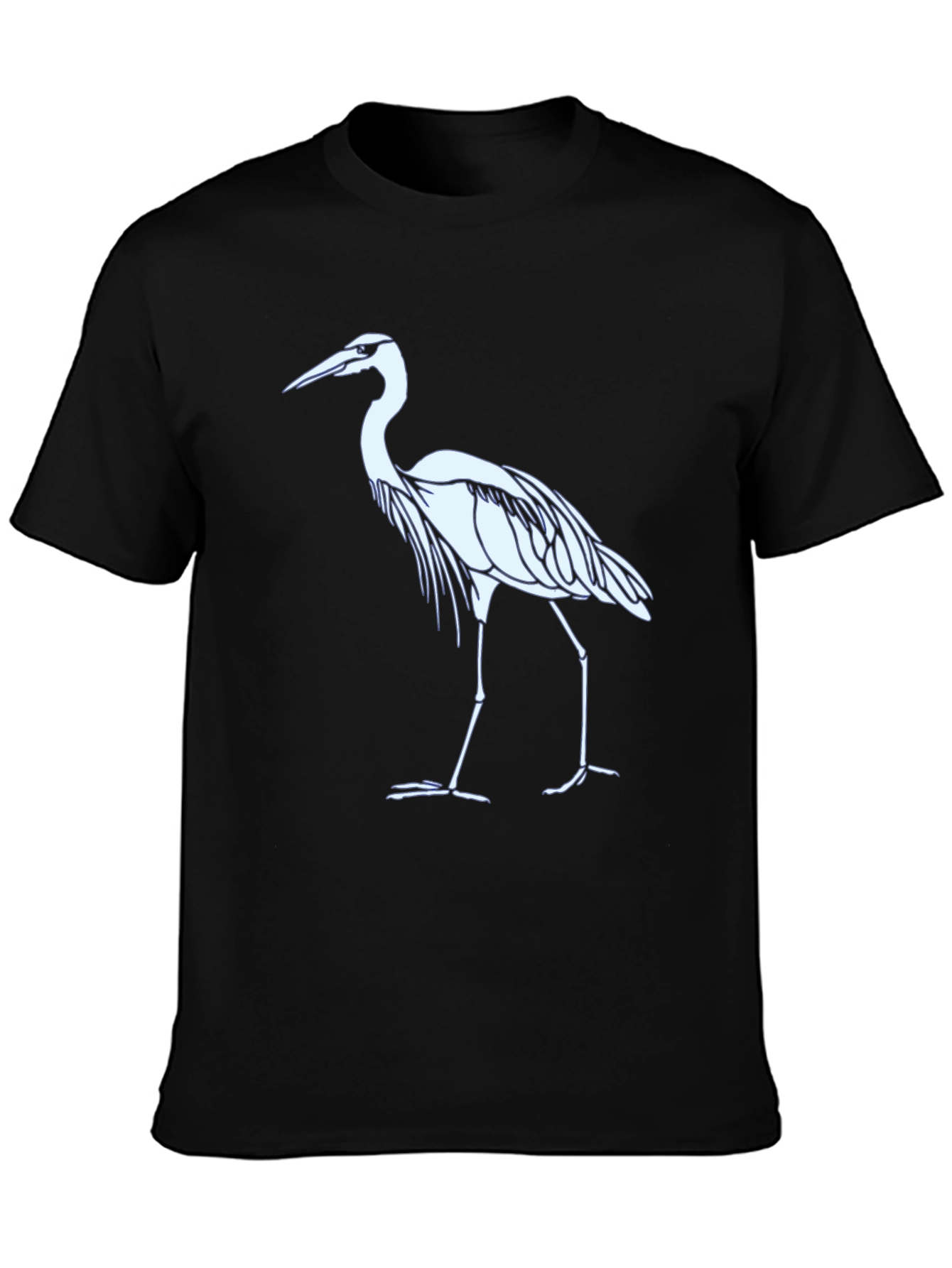 Black Heron Graphic Tee - Black Cotton Blend T-Shirt view 3