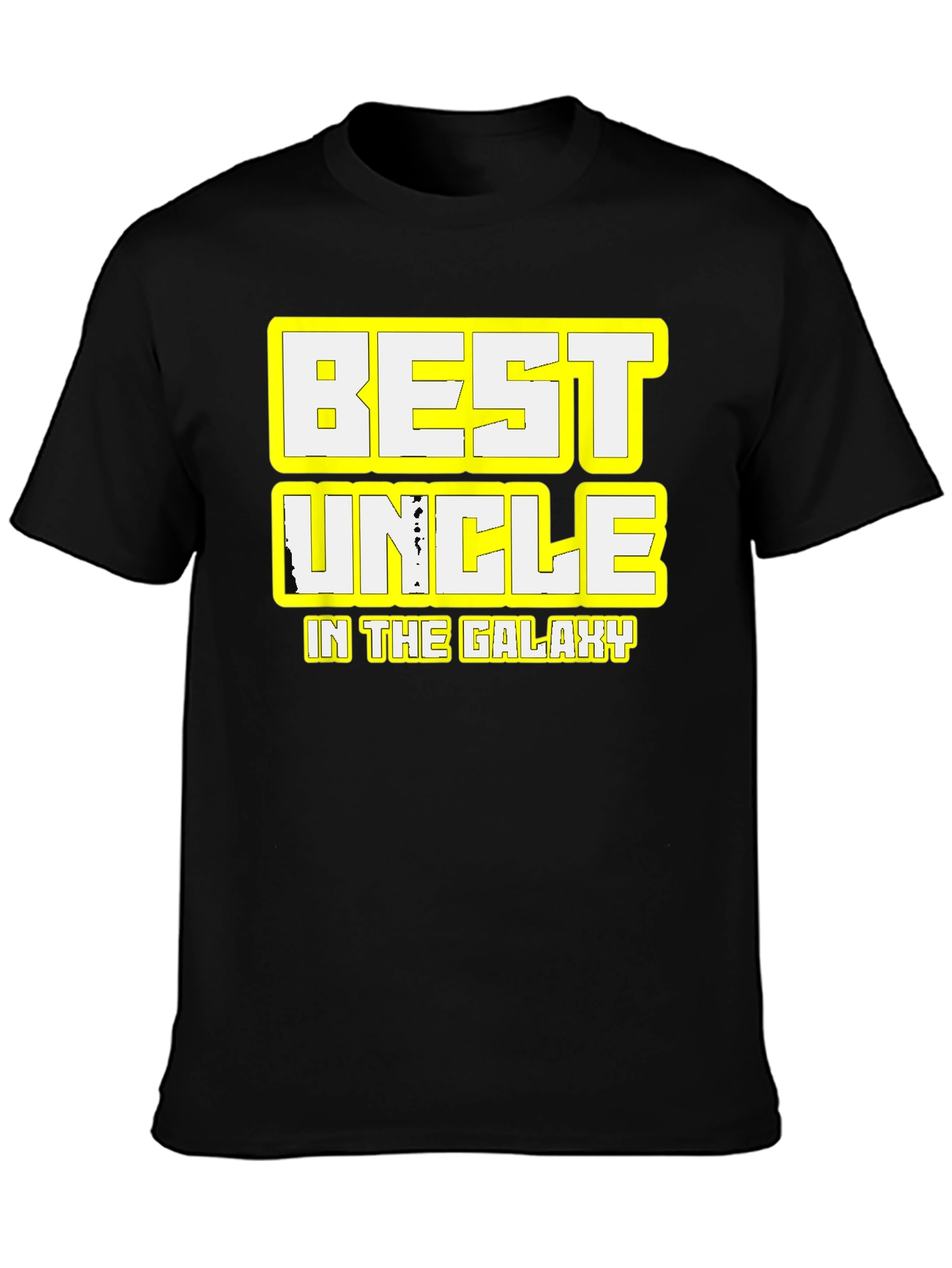 Black Best Uncle in the Galaxy T-Shirt view 3