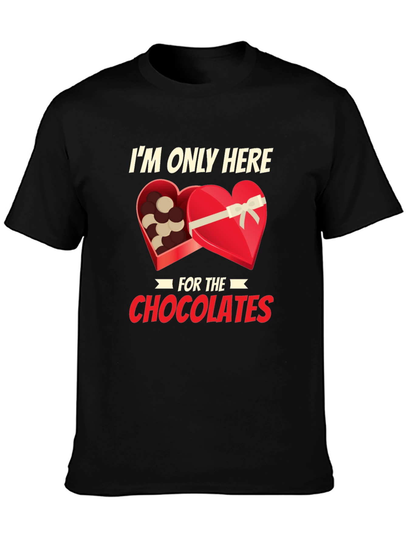 Black Chocolate Lover T-Shirt: I'm Only Here for the Chocolates view 3