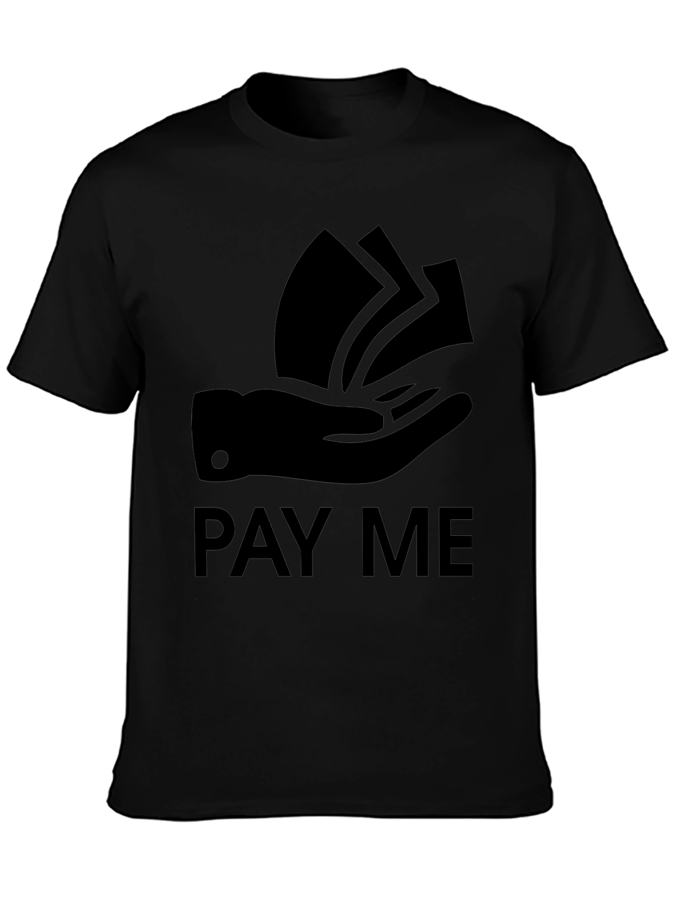 Black Pay Me Graphic Tee - Bold Statement T-Shirt view 3