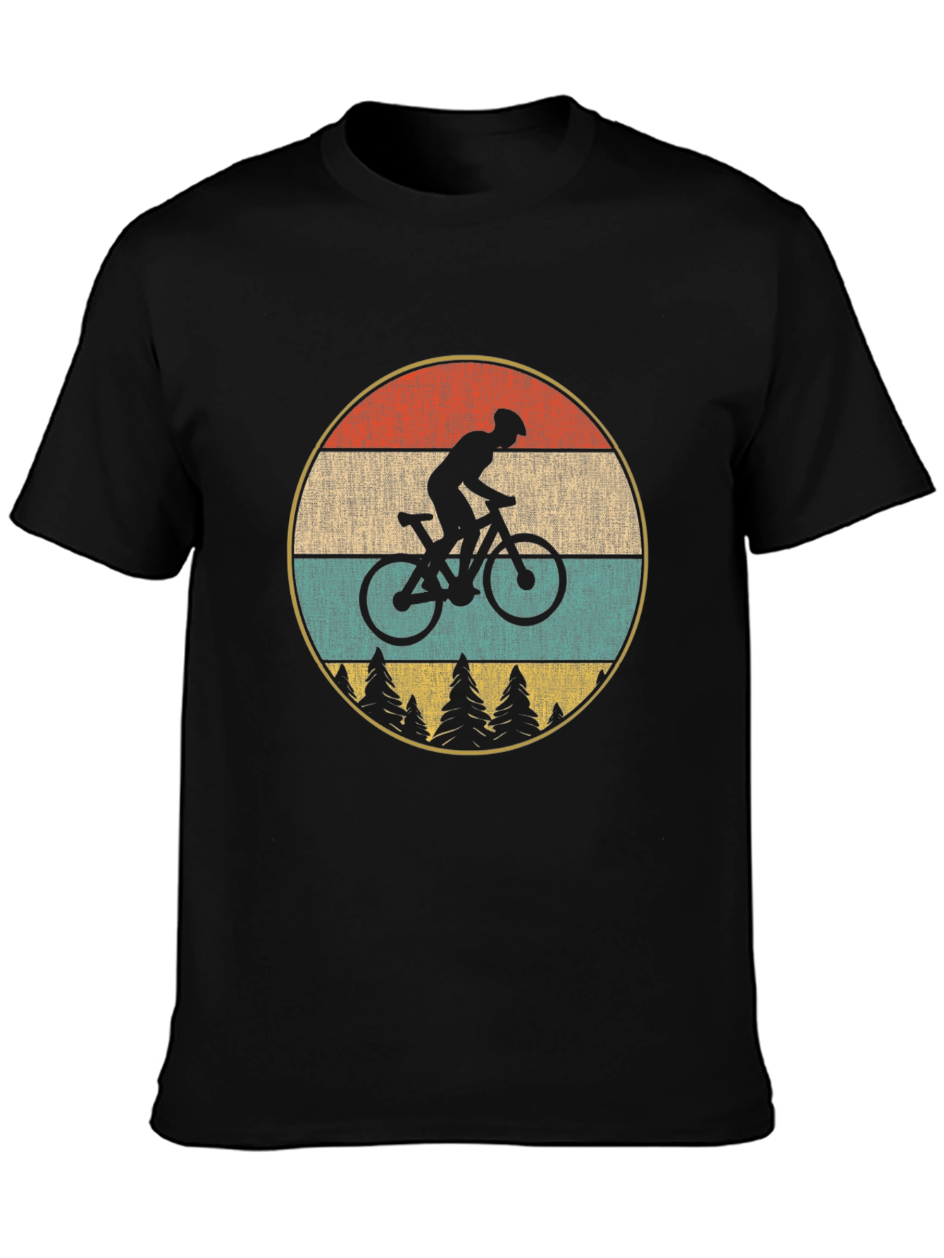 Black Retro Mountain Bike T-Shirt view 3
