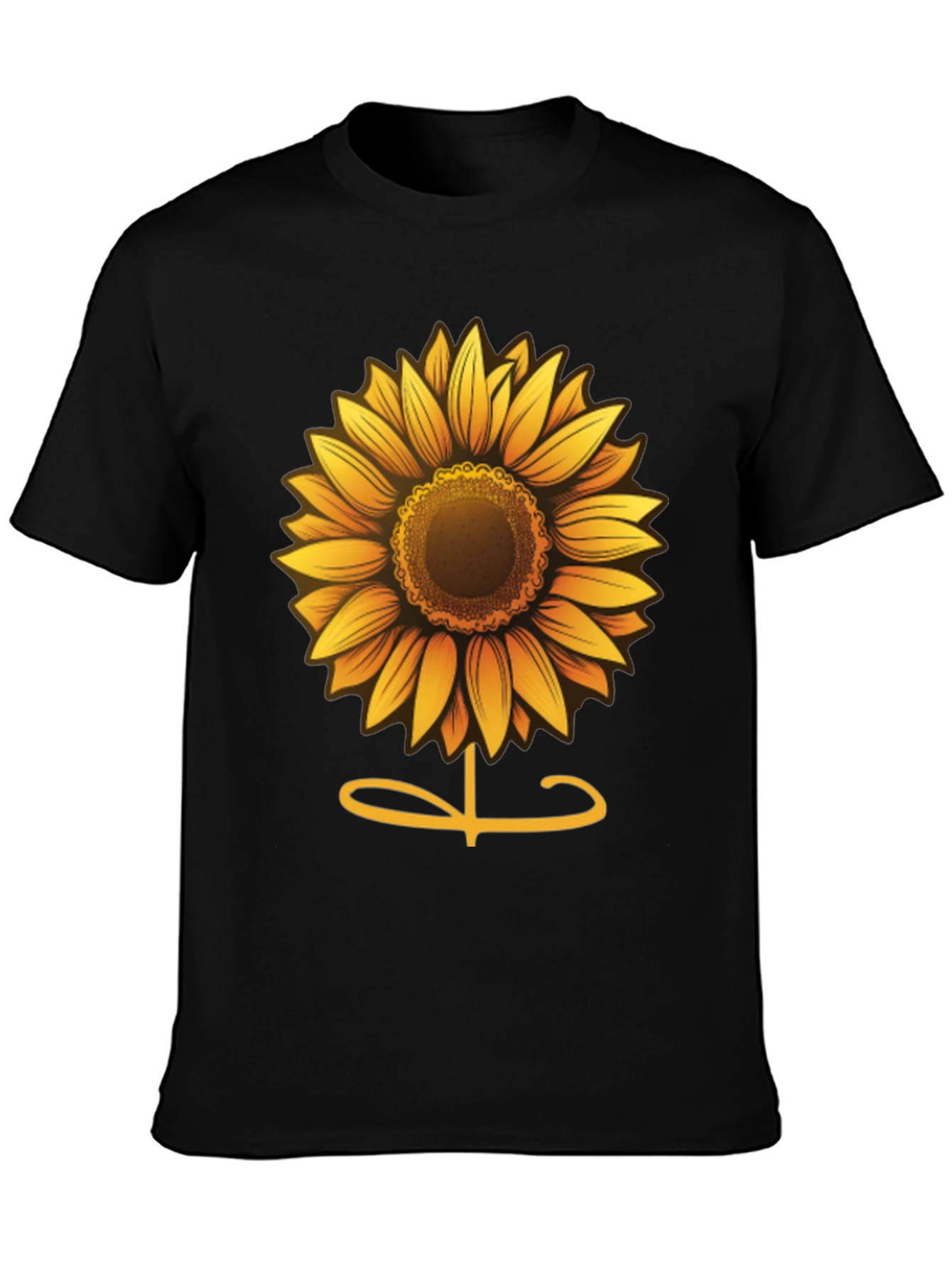 Black Sunflower Graphic Tee - Soft Cotton Comfort view 3