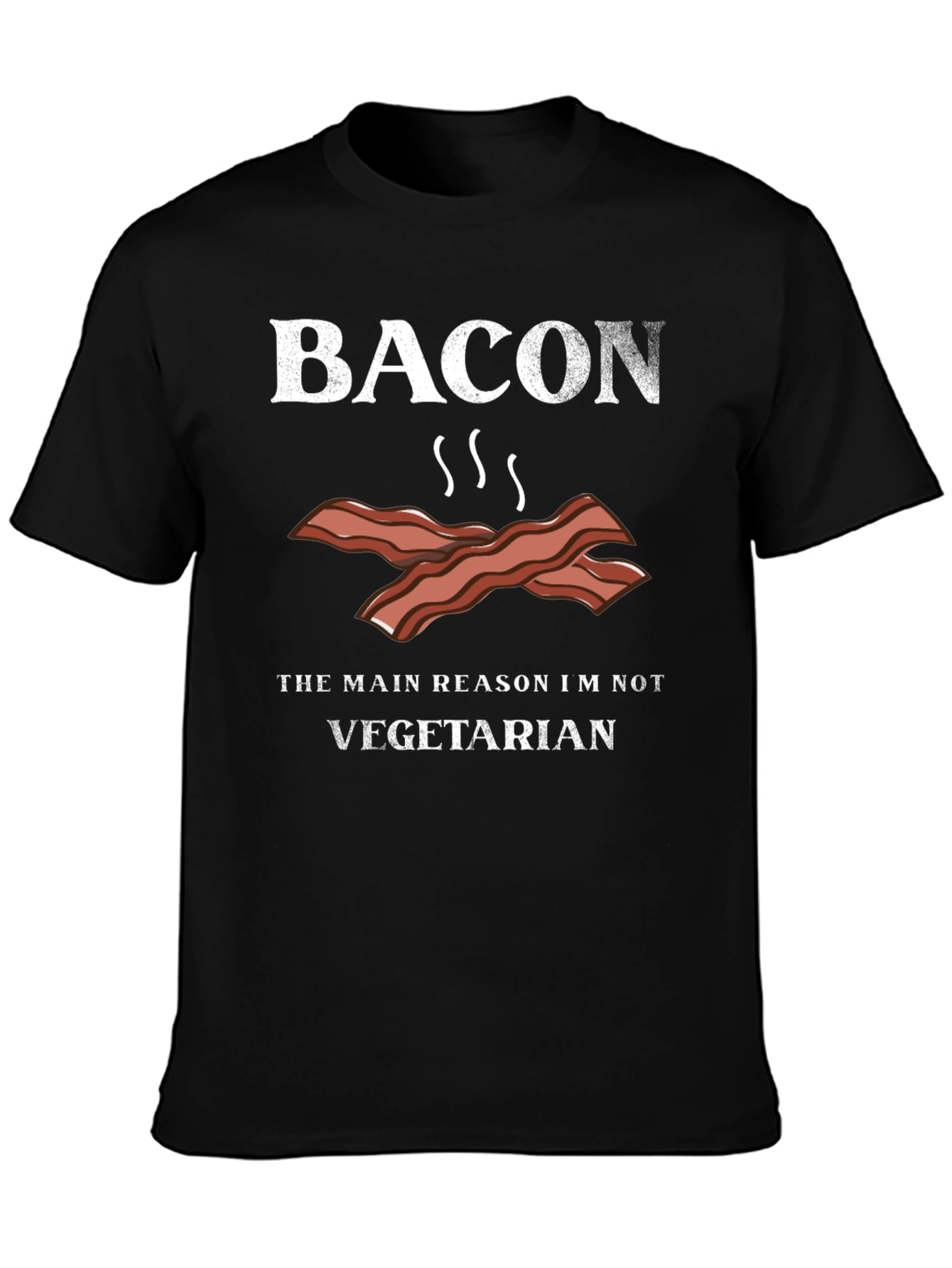 Black Bacon Lover T-Shirt: The Main Reason I'm Not Vegetarian view 3