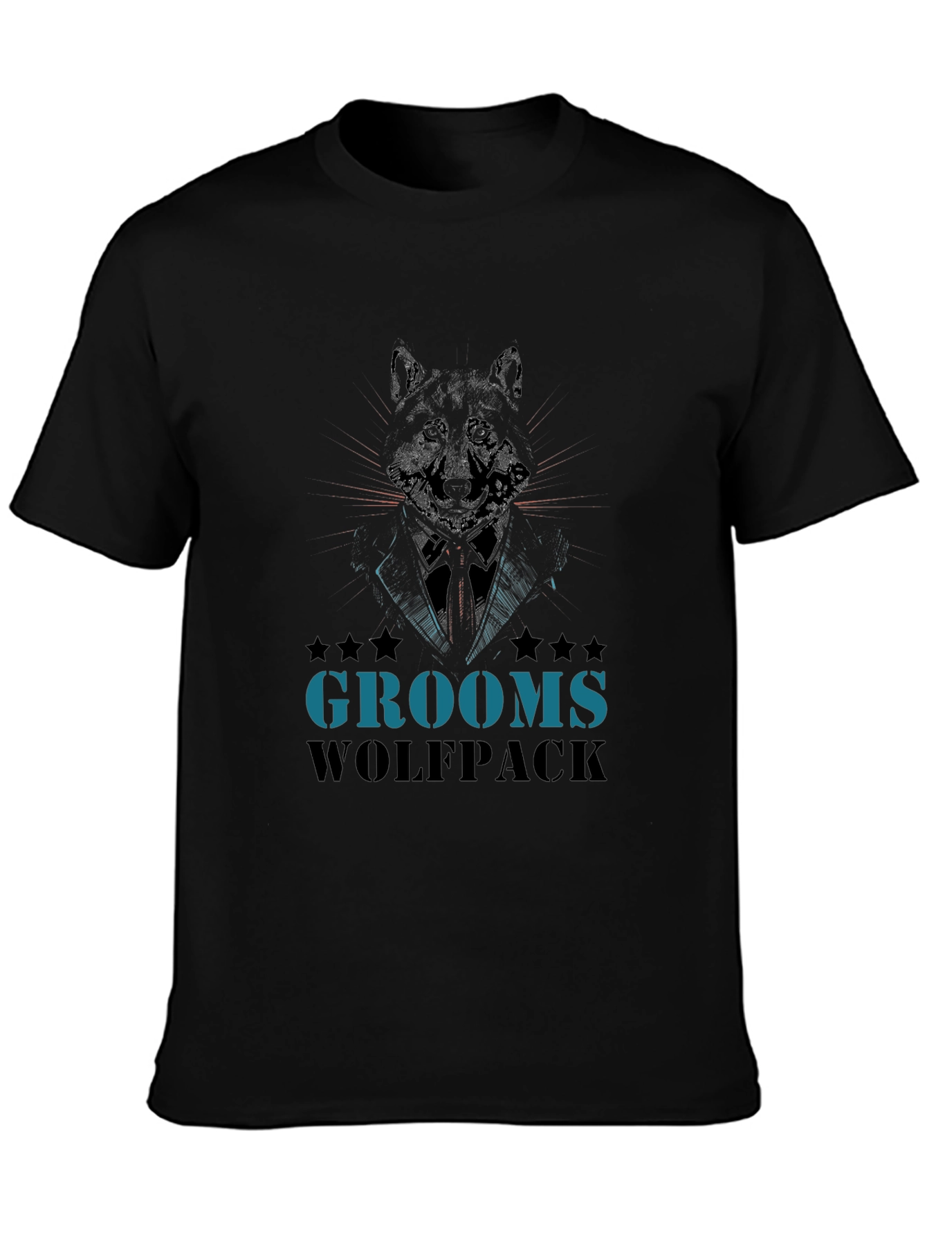 Black Grooms Wolfpack Graphic T-Shirt view 3