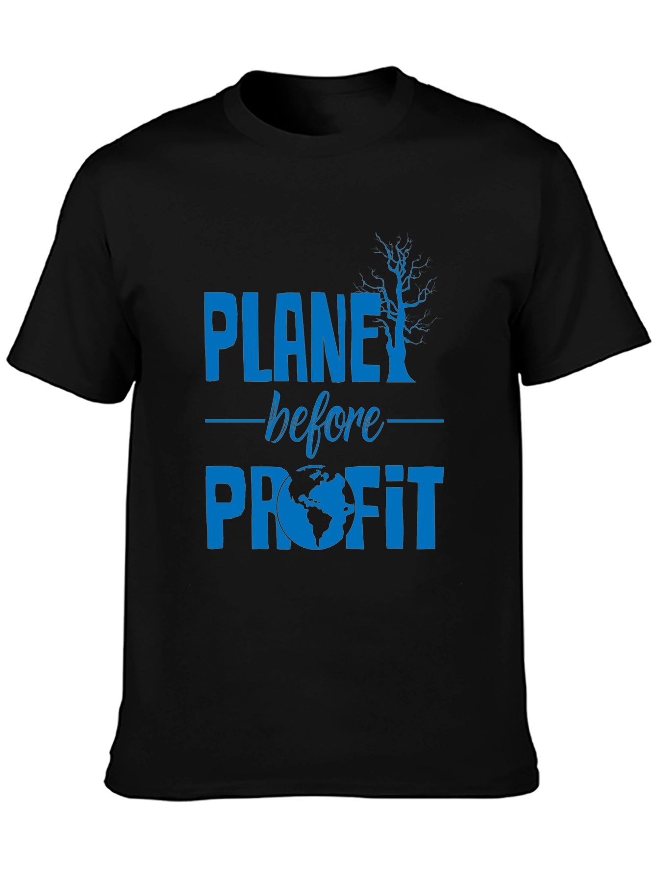 Black Planet Before Profit Graphic Tee - Eco Conscious view 3