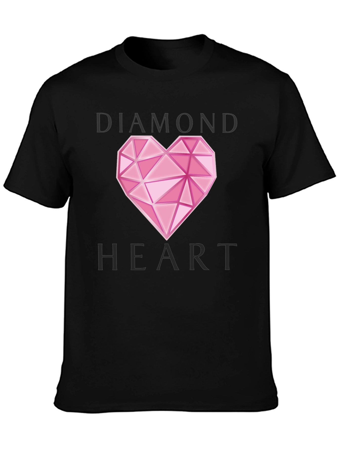 Black Diamond Heart Graphic T-Shirt - Stylish Casual Wear view 3