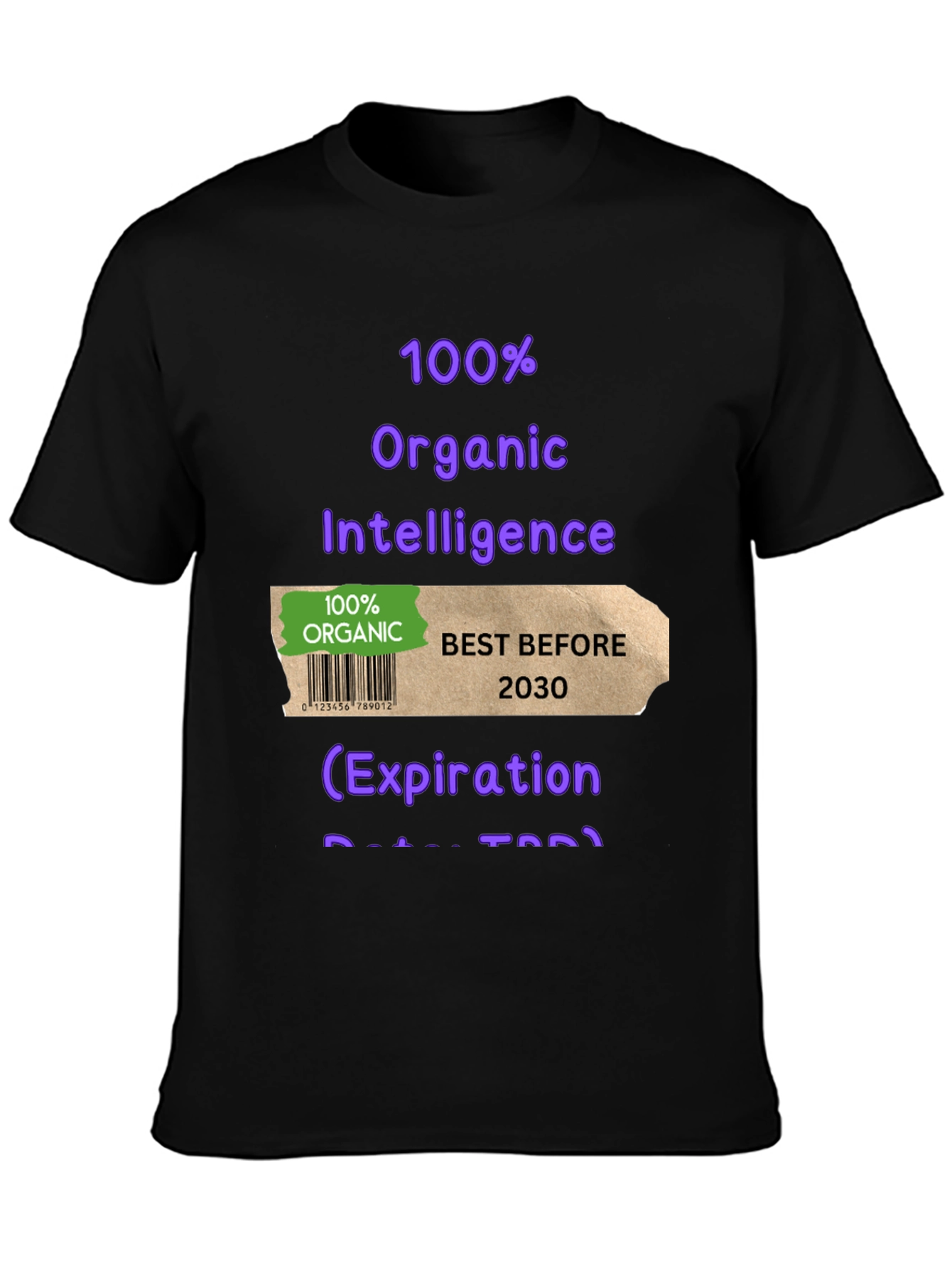 Black Organic Intelligence T-Shirt view 3