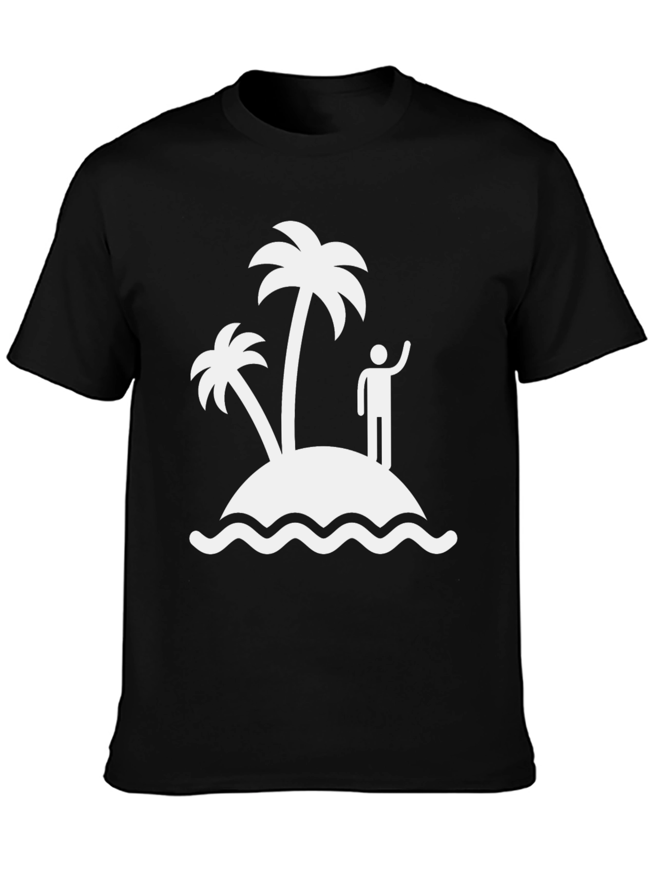 Black Island Life Tee - Tropical Palm Tree Graphic T-Shirt view 3