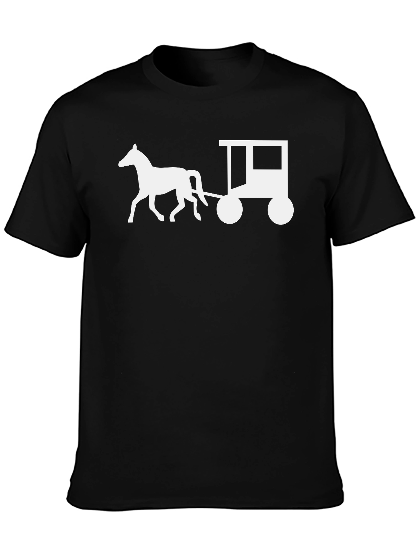 Black Horse and Cart Graphic Tee - Black view 3