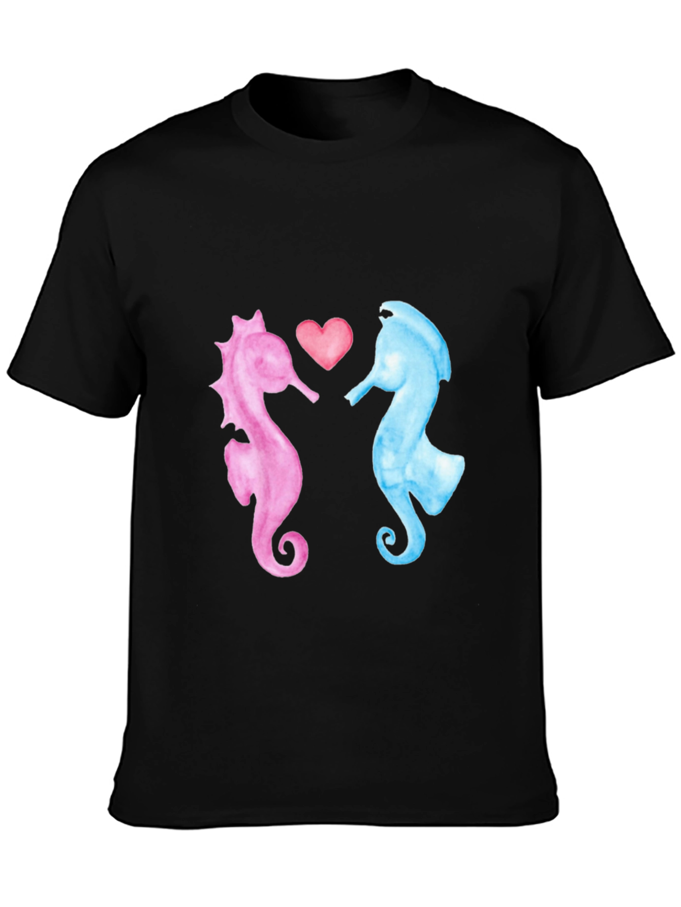 Black Sea Horse Love T-Shirt view 3