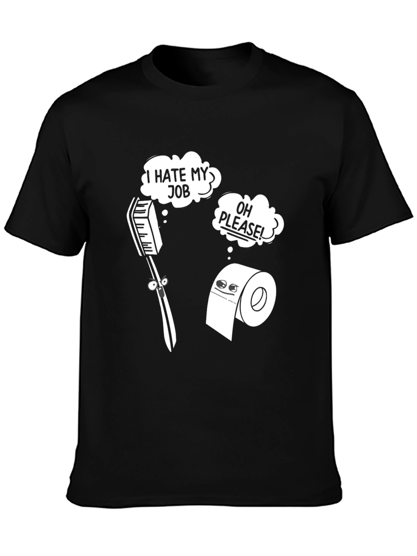 Black Humorous 'I Hate My Job' Graphic Tee view 3