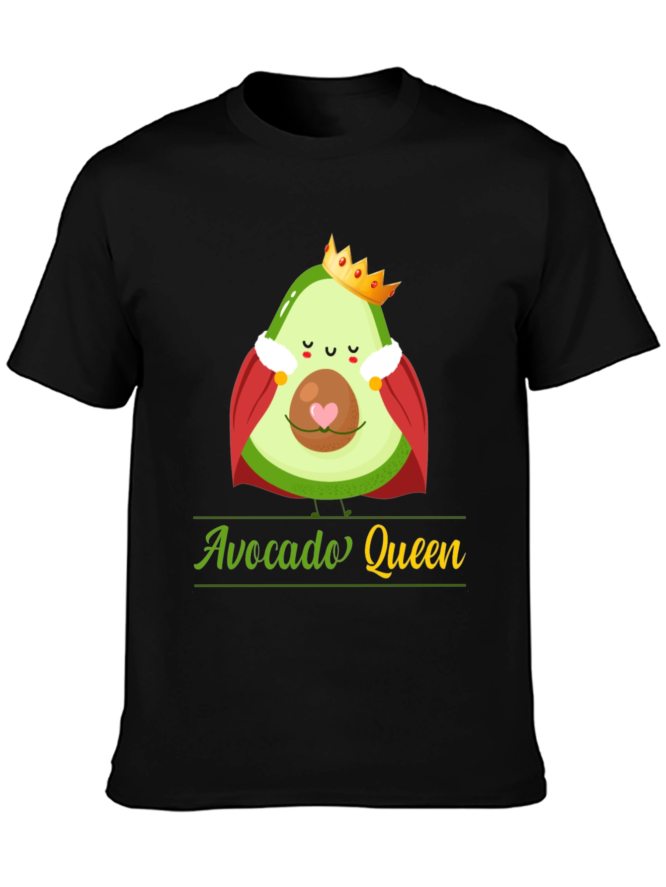 Black Avocado Queen T-Shirt - Funny Fruit Tee view 3