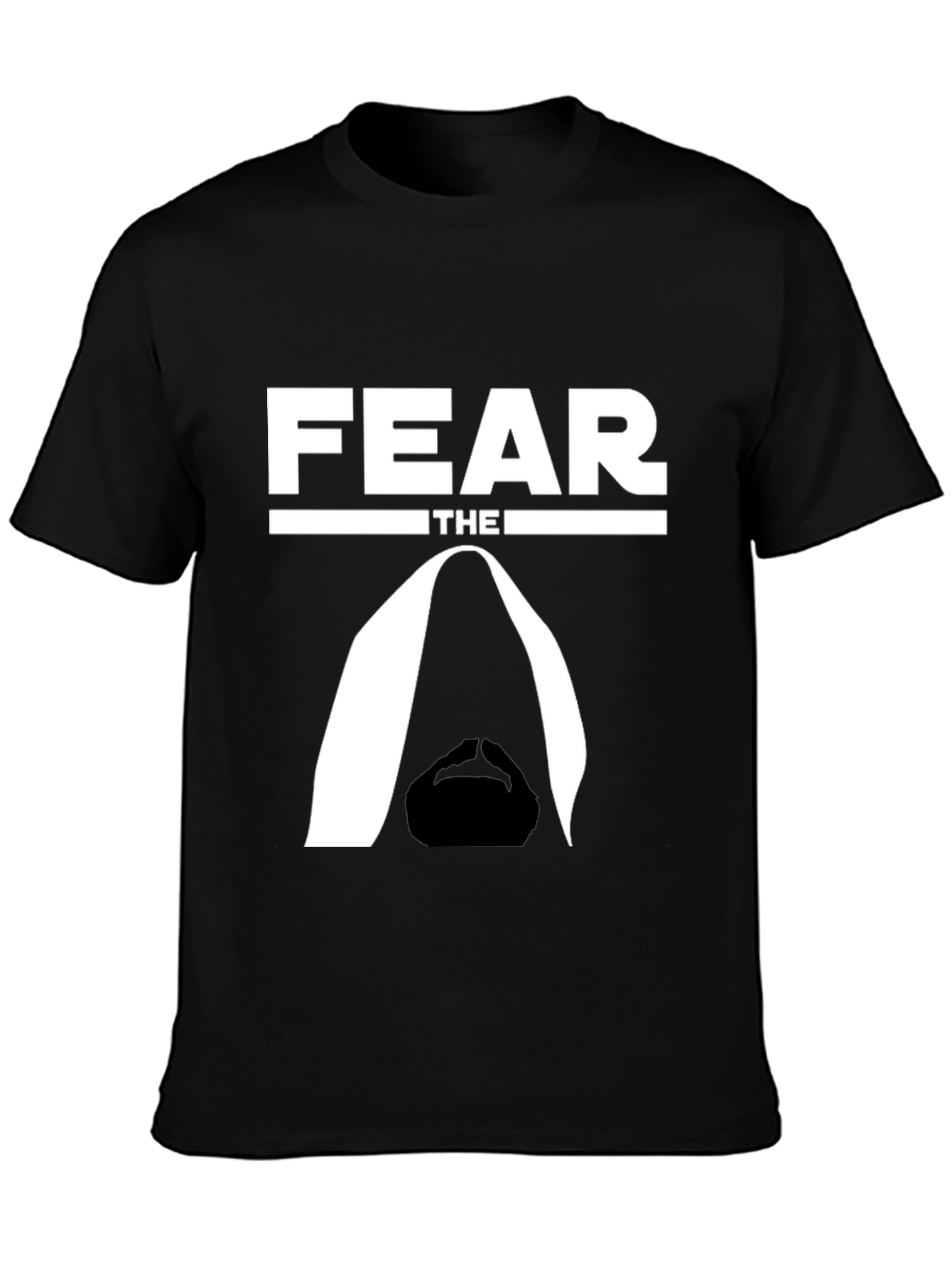 Black Fear the Beard T-Shirt - Black Cotton Tee view 3