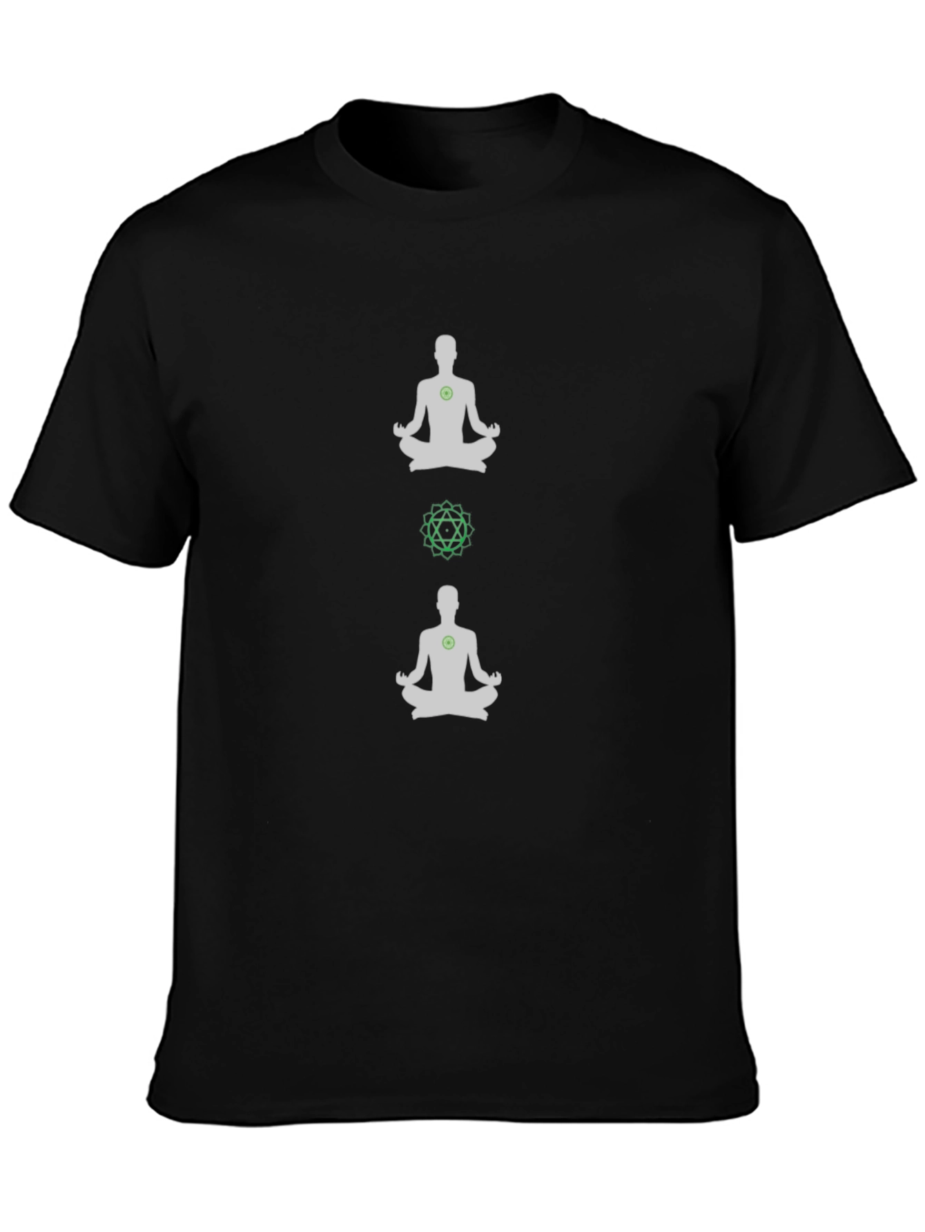 Black Meditate Chakra T-Shirt - Black Yoga Tee view 3