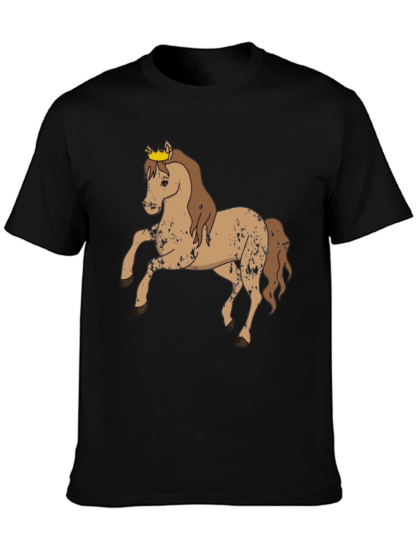 Black Horse Wearing Crown Graphic Tee view 3