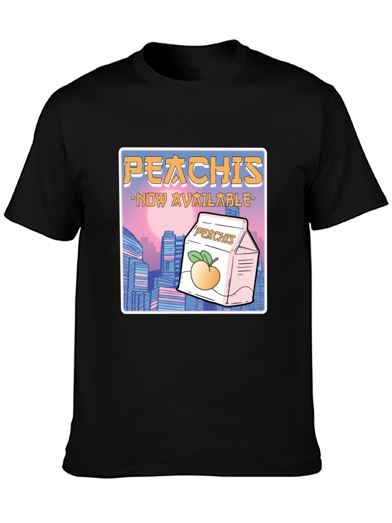 Black Peachis T-Shirt: Retro Anime Drink Tee view 3