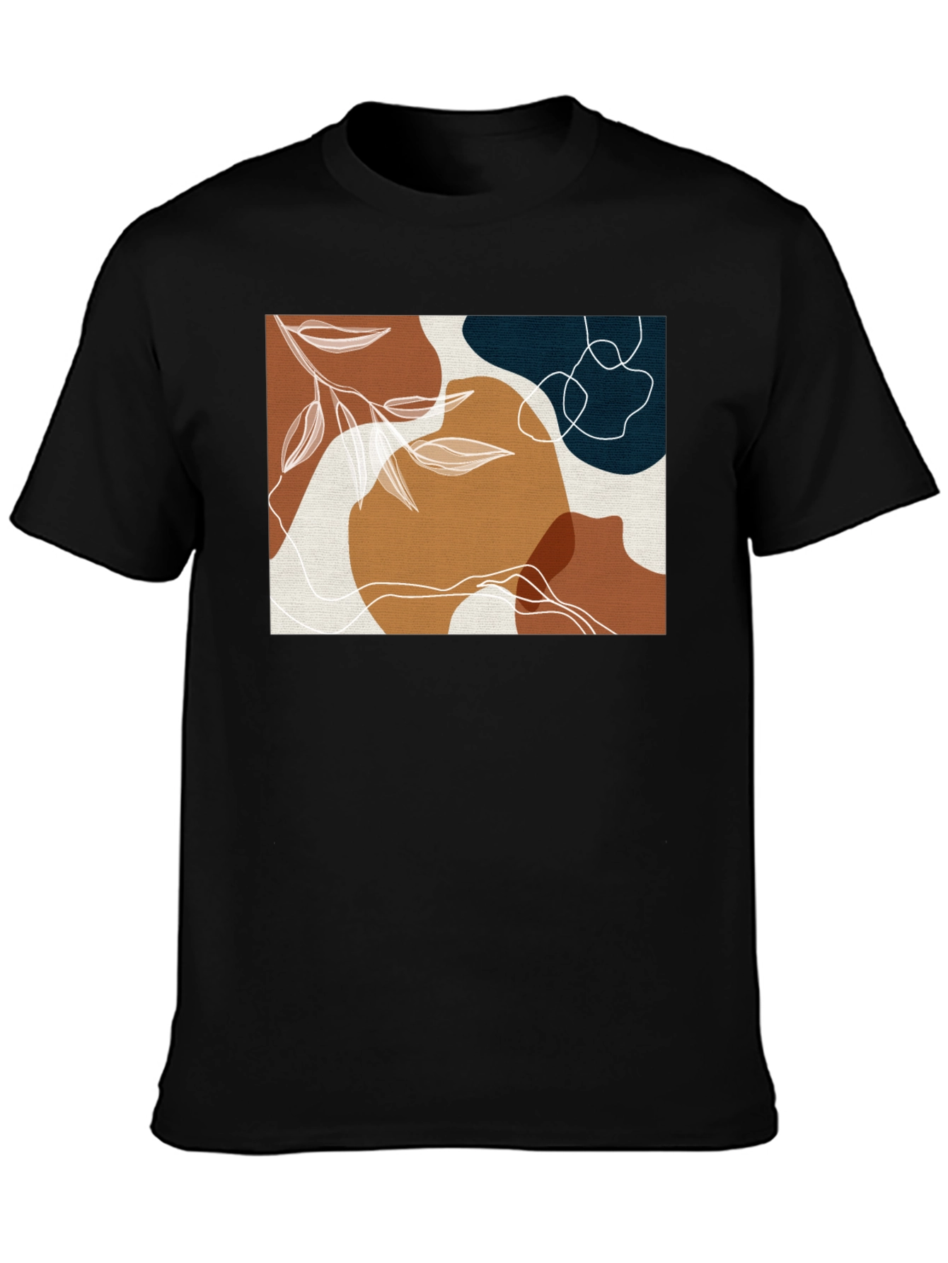 Black Abstract Art Graphic Tee - Modern Design view 3