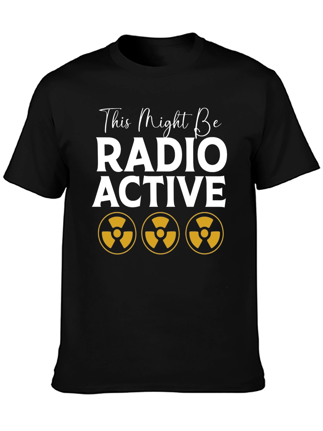 Black Radioactive Graphic Tee - Caution Style! view 3