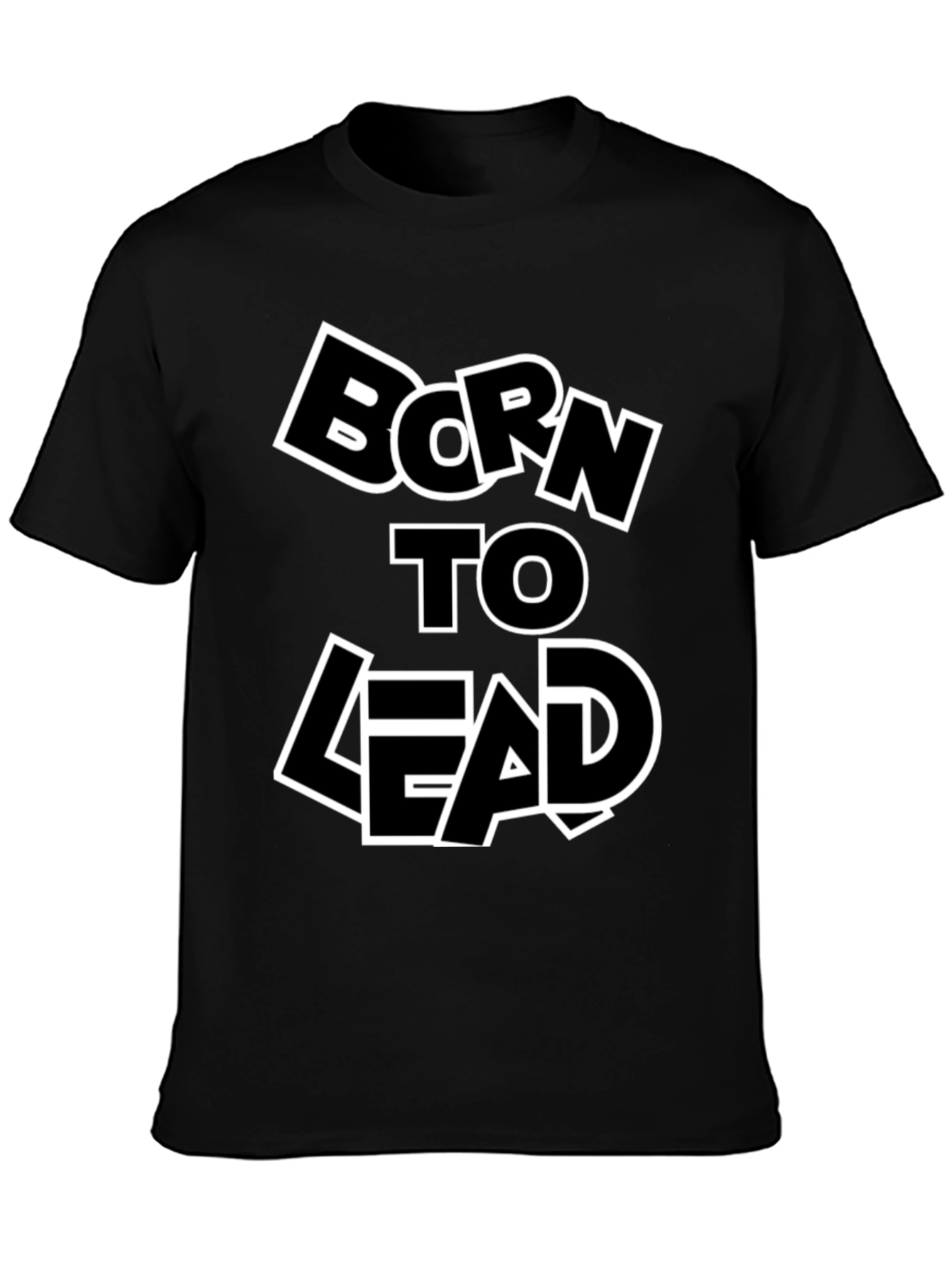 Black Born to Lead Graphic Print T-Shirt - Black view 3