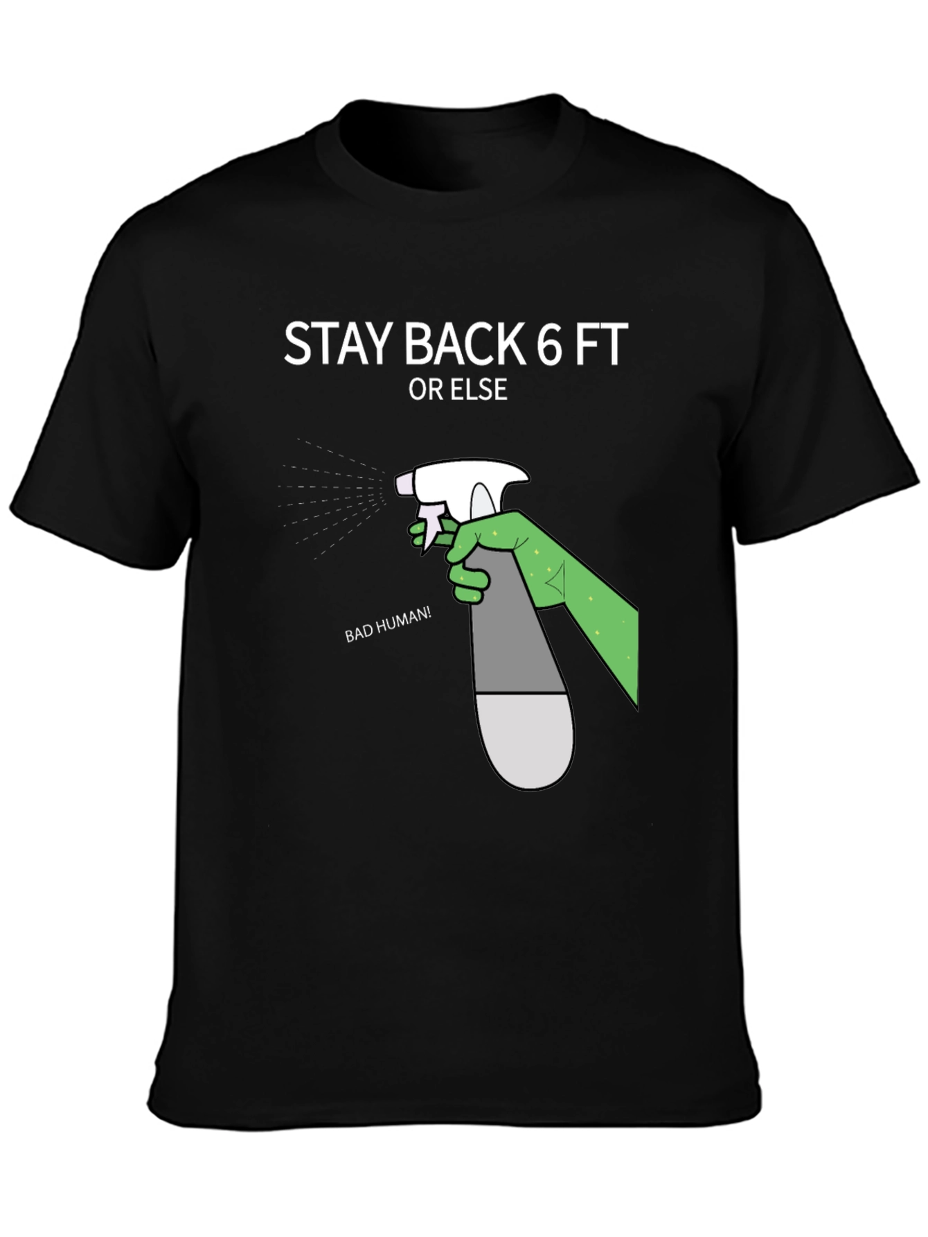 Black Stay Back 6ft Novelty Graphic T-Shirt view 3