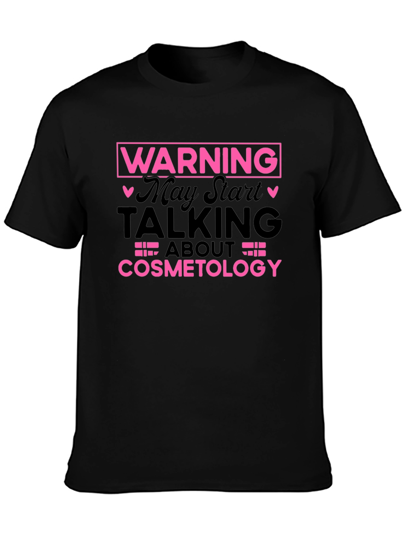 Black Warning Cosmetology T-Shirt view 3