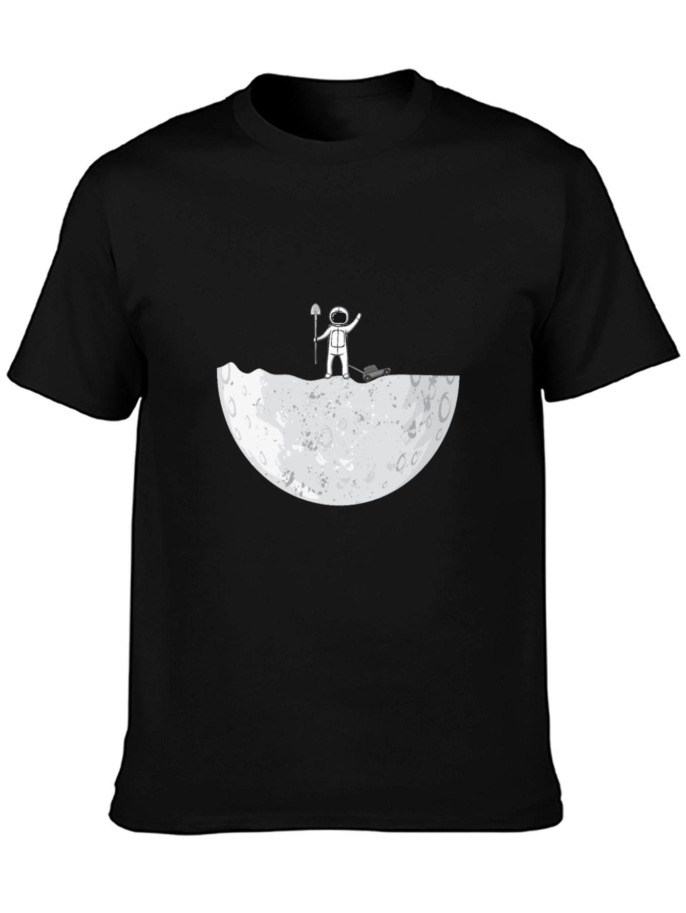 Black Astronaut Moon Landscaping T-Shirt view 3