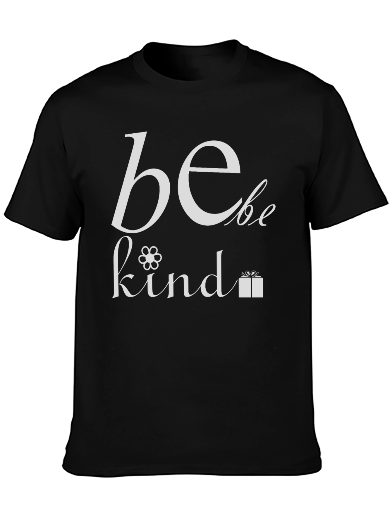 Black Be Kind Graphic Tee - Soft Cotton Blend Shirt view 3