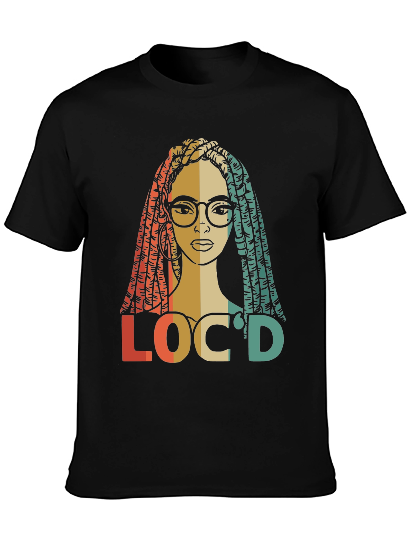 Black Loc'd Retro Graphic T-Shirt view 3