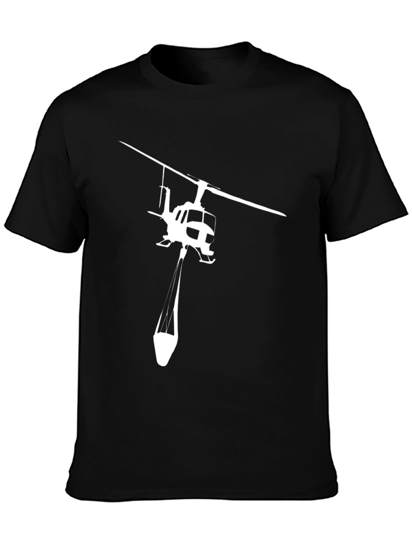 Black Helicopter Graphic T-Shirt - Black Cotton Tee view 3