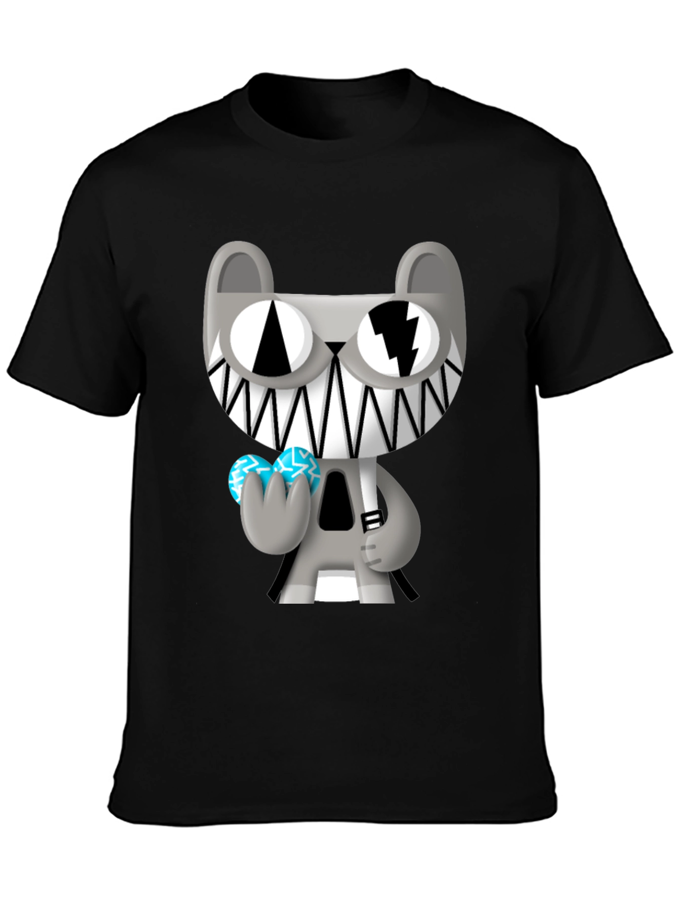 Black Cartoon Character Graphic T-Shirt view 3