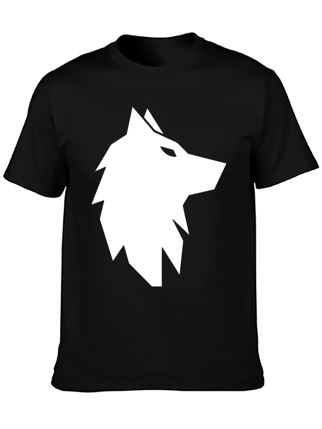 Black Geometric Wolf Graphic Tee - Black view 3