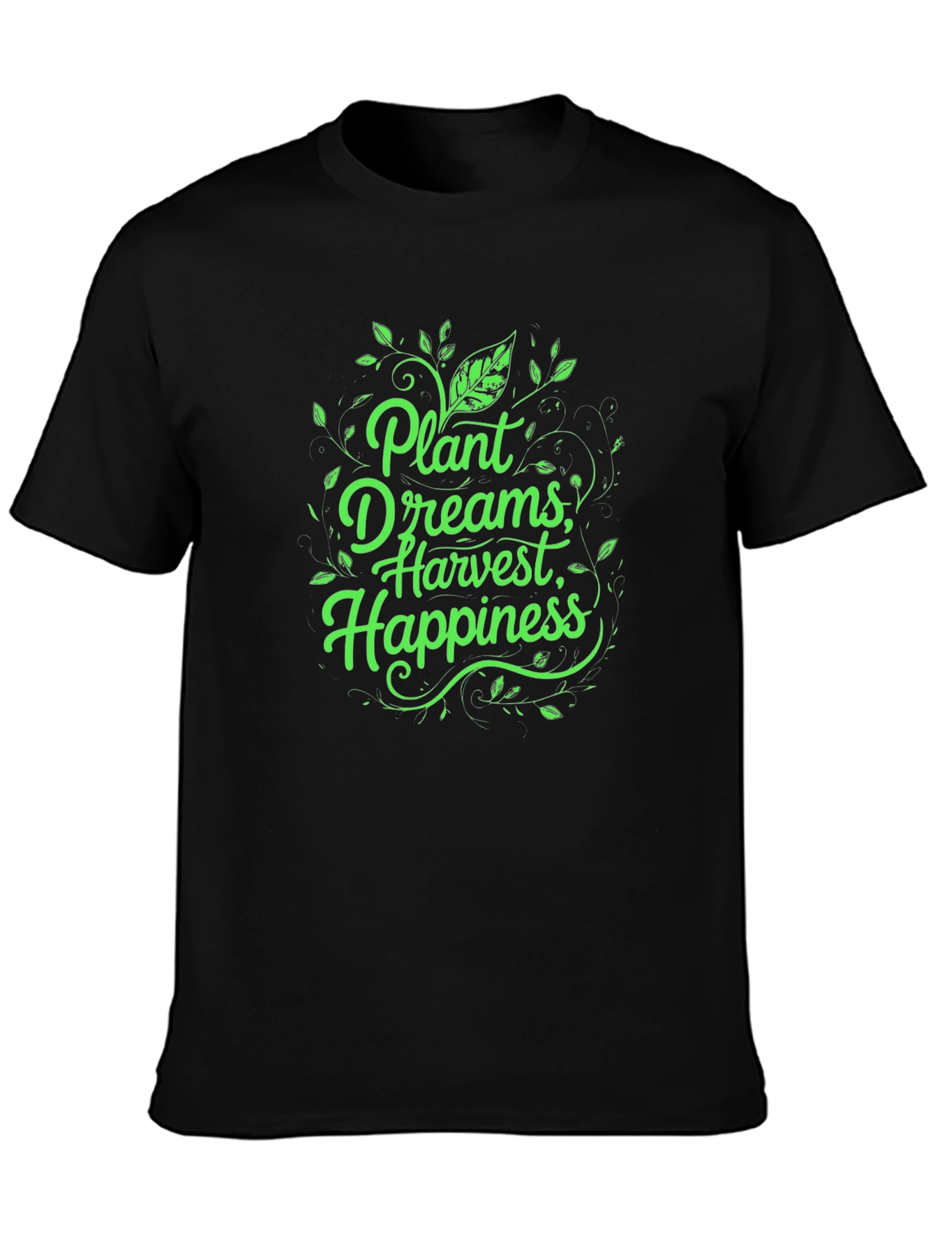 Black Plant Dreams Harvest Happiness T-Shirt view 3