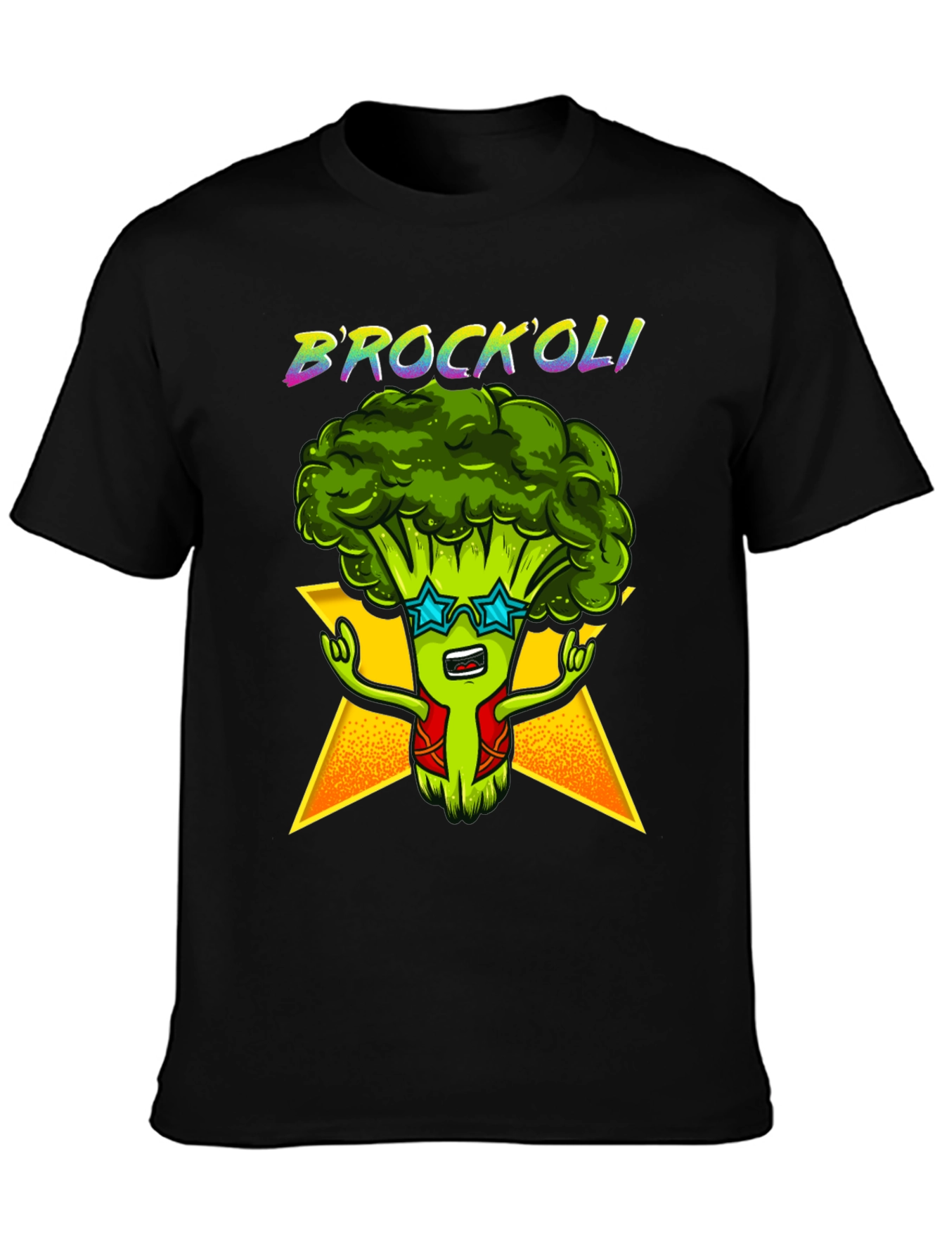 Black B'rock'oli Black Graphic T-Shirt view 3