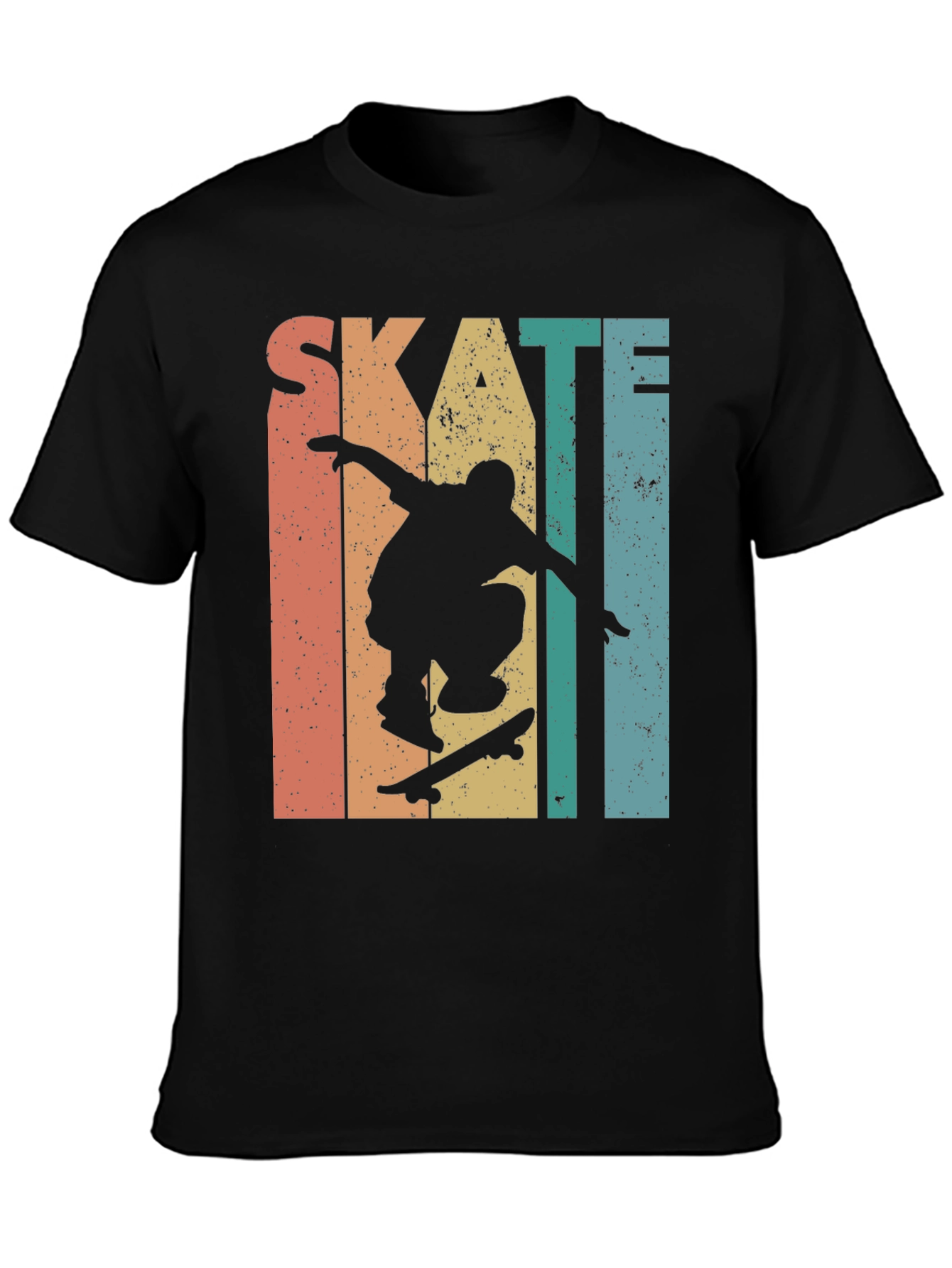 Black Skateboarding Retro Graphic Tee - Black view 3