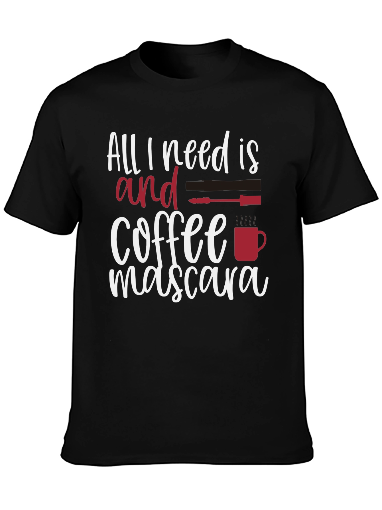 Black Coffee & Mascara Graphic Tee - Novelty T-Shirt view 3