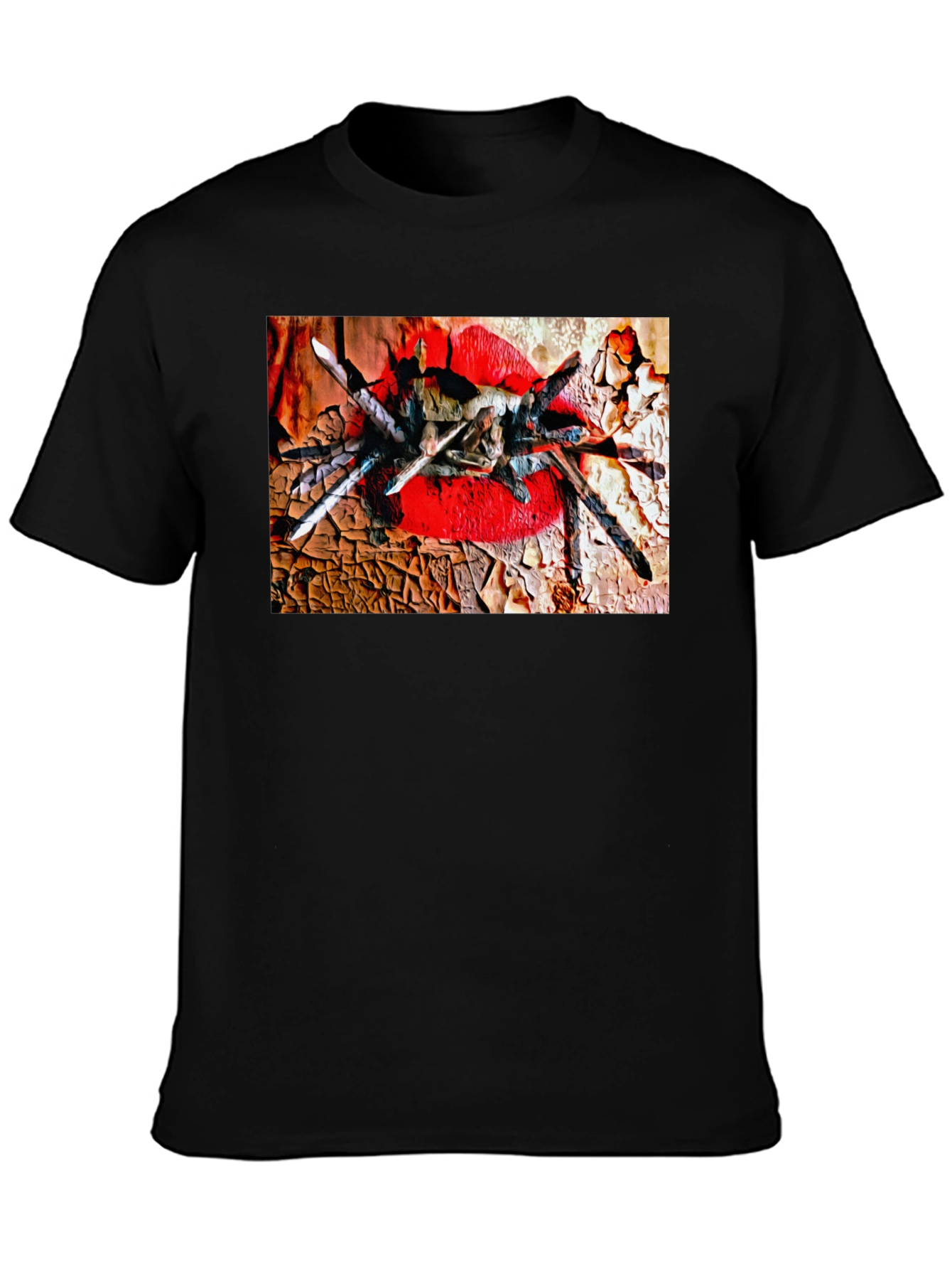 Black Tarantula Lips Graphic Black T-Shirt view 3