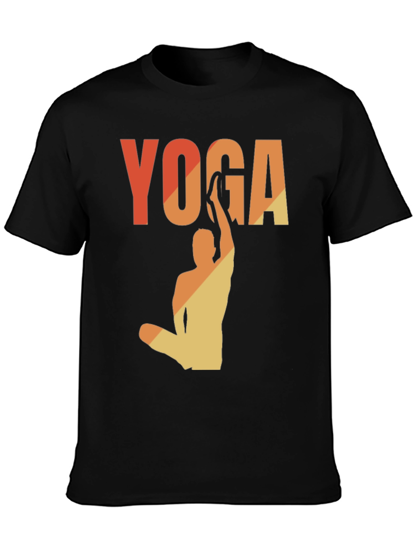Black Yoga Pose Graphic Tee - Relaxed Fit view 3