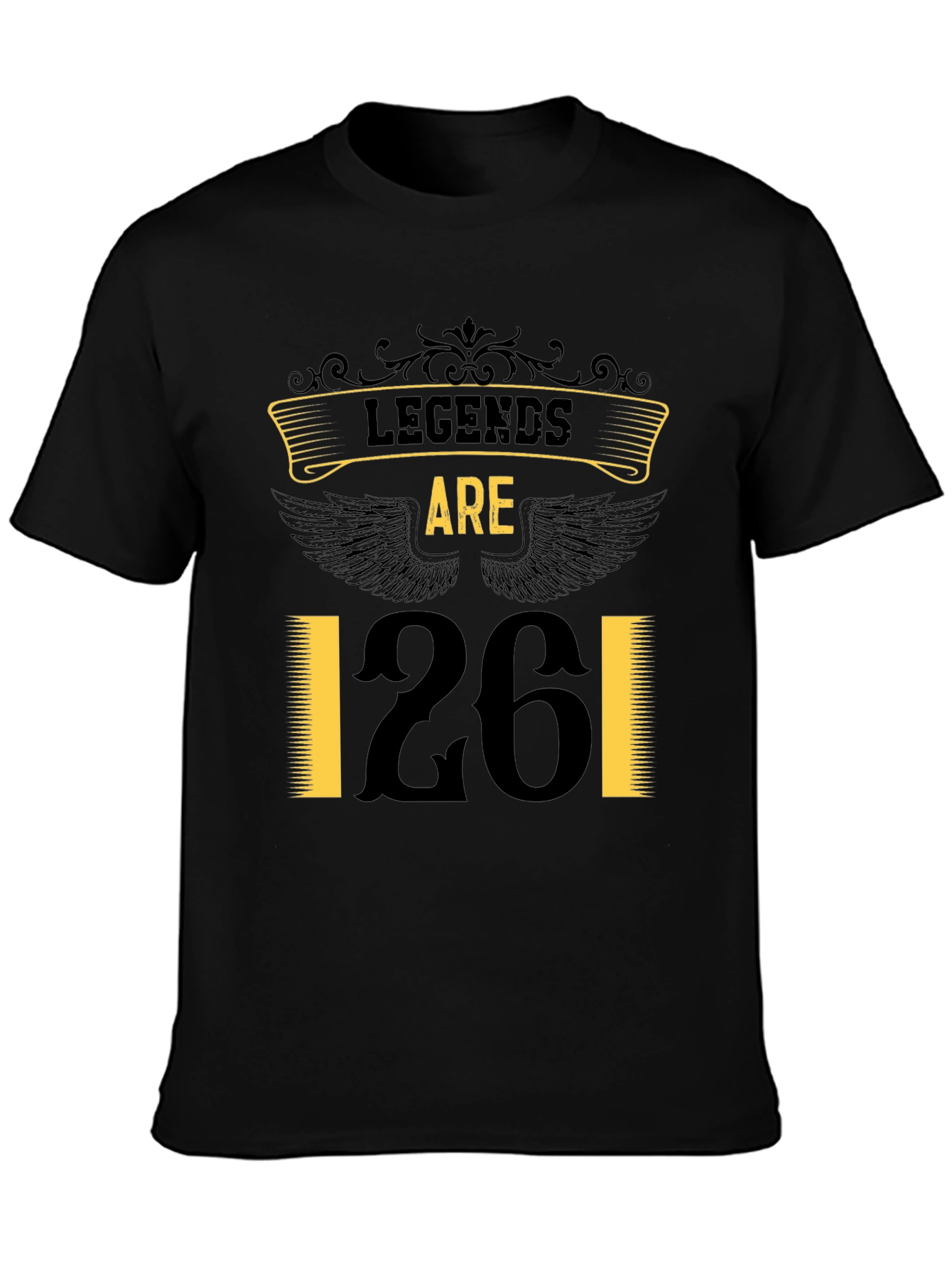 Black Legends Are 26 T-Shirt - Birthday Edition view 3