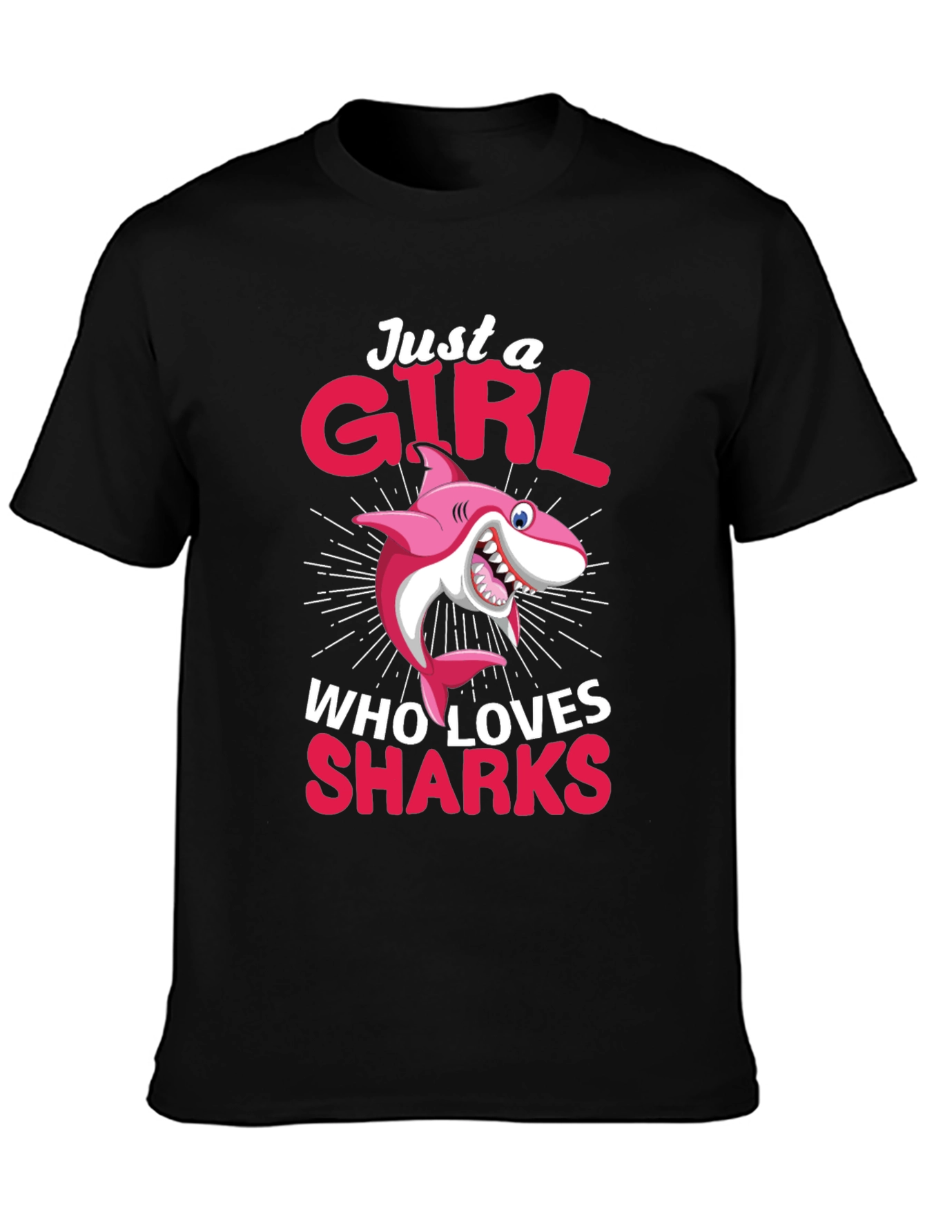 Just A Girl Who Loves Sharks T-Shirt - 3