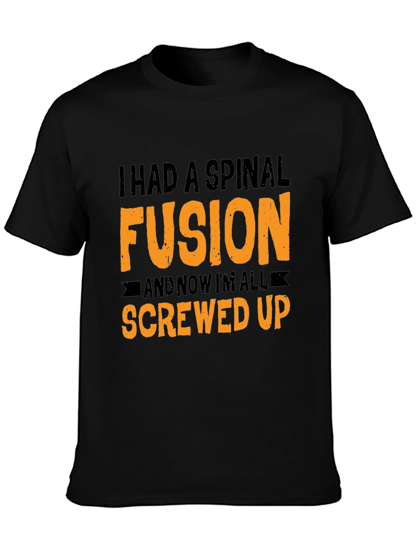Black Spinal Fusion Graphic Tee - Funny Screw Up Humor view 3