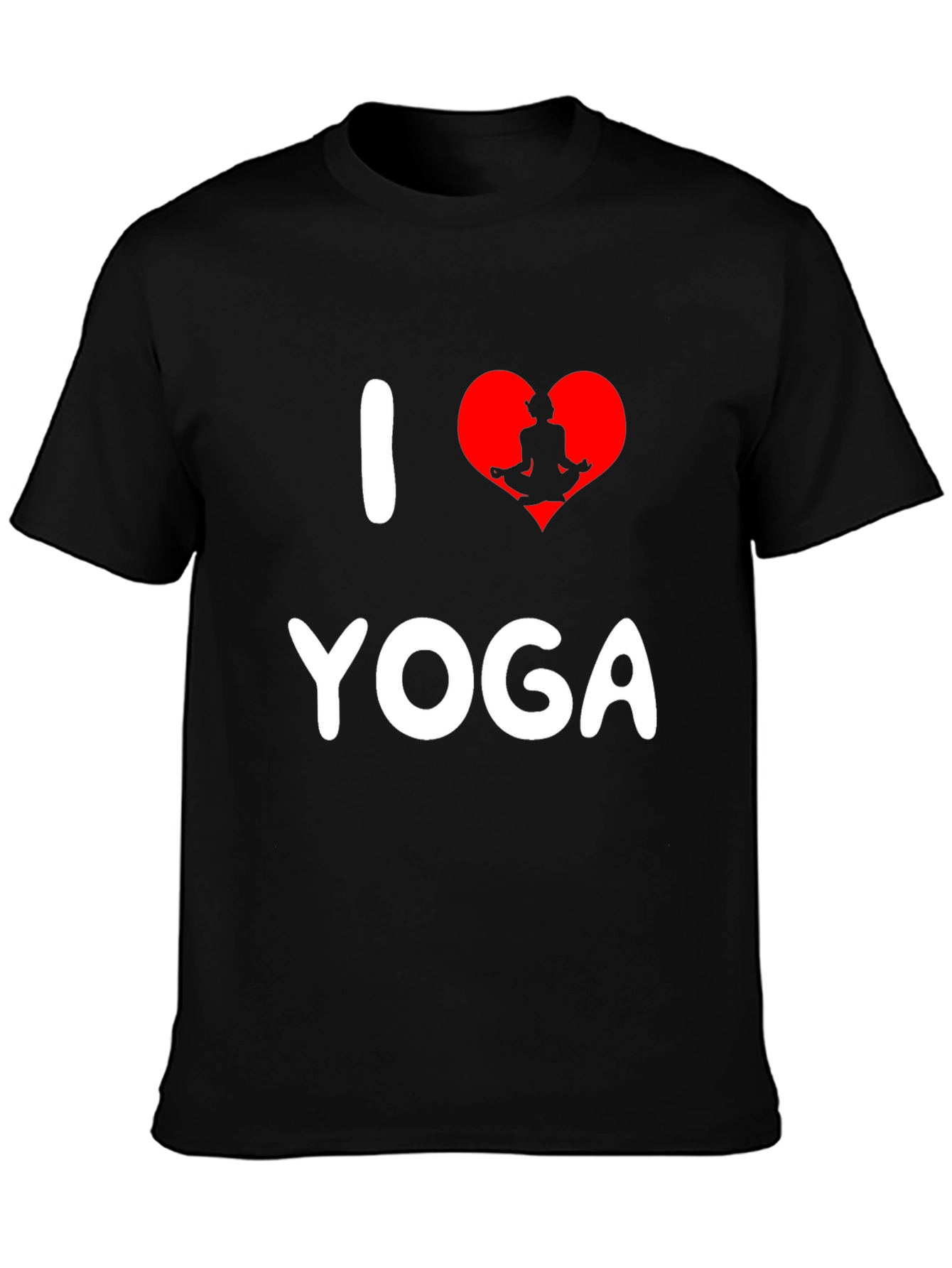 Black I Love Yoga T-Shirt - Stylish Cotton Tee view 3