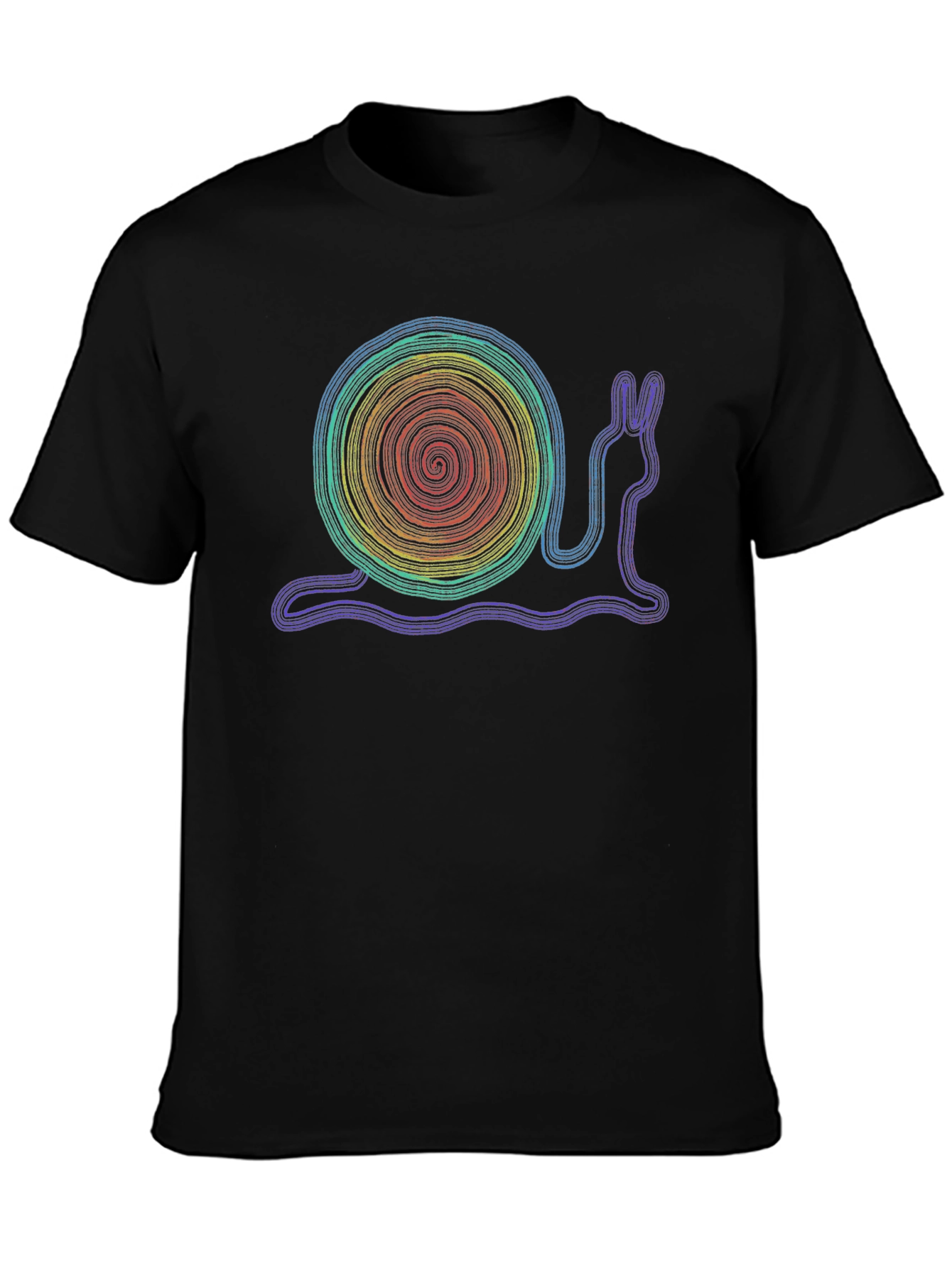 Black Rainbow Snail Graphic T-Shirt - Unique Design view 3