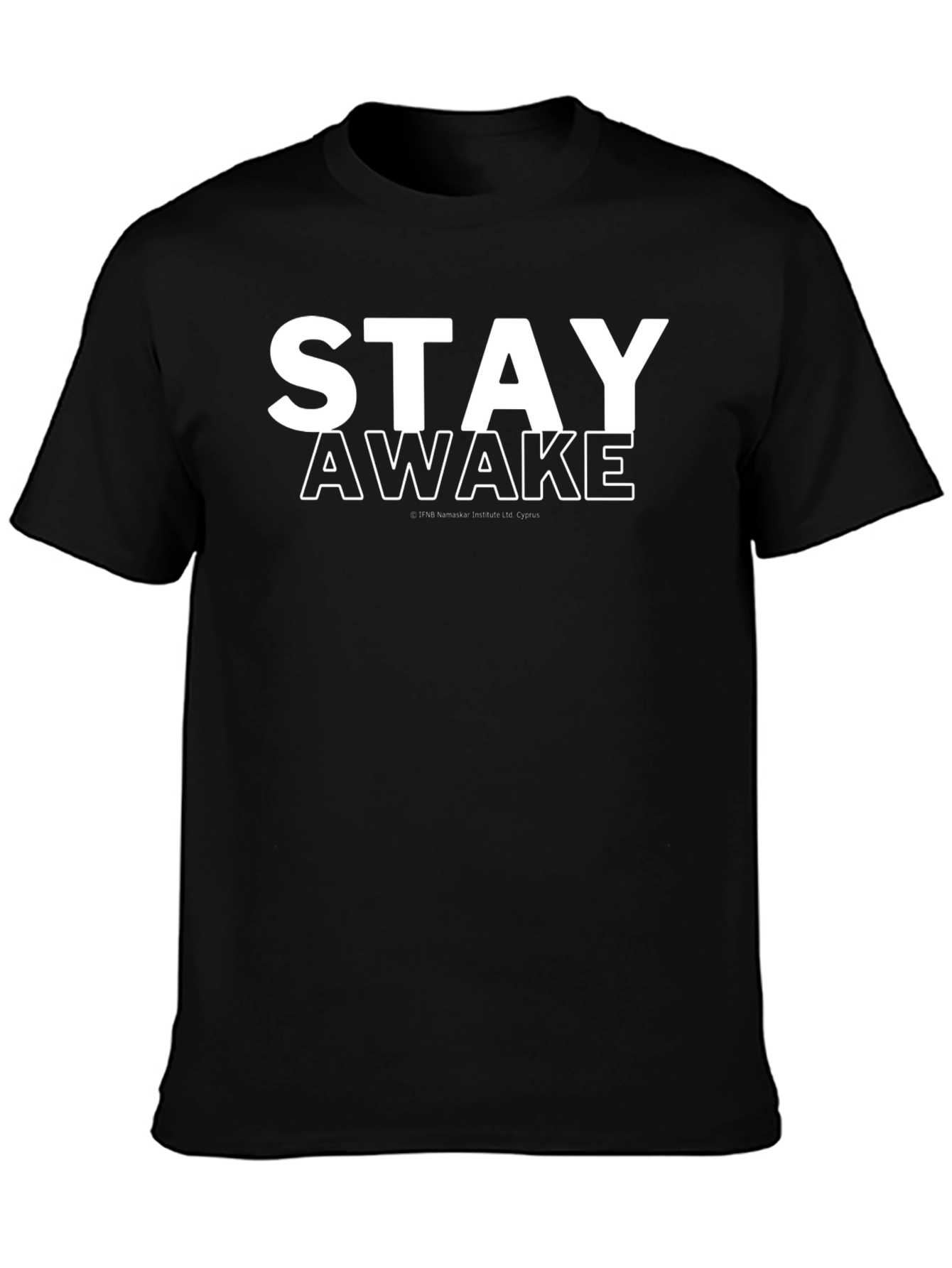 Black Stay Awake Graphic Print T-Shirt - Black view 3