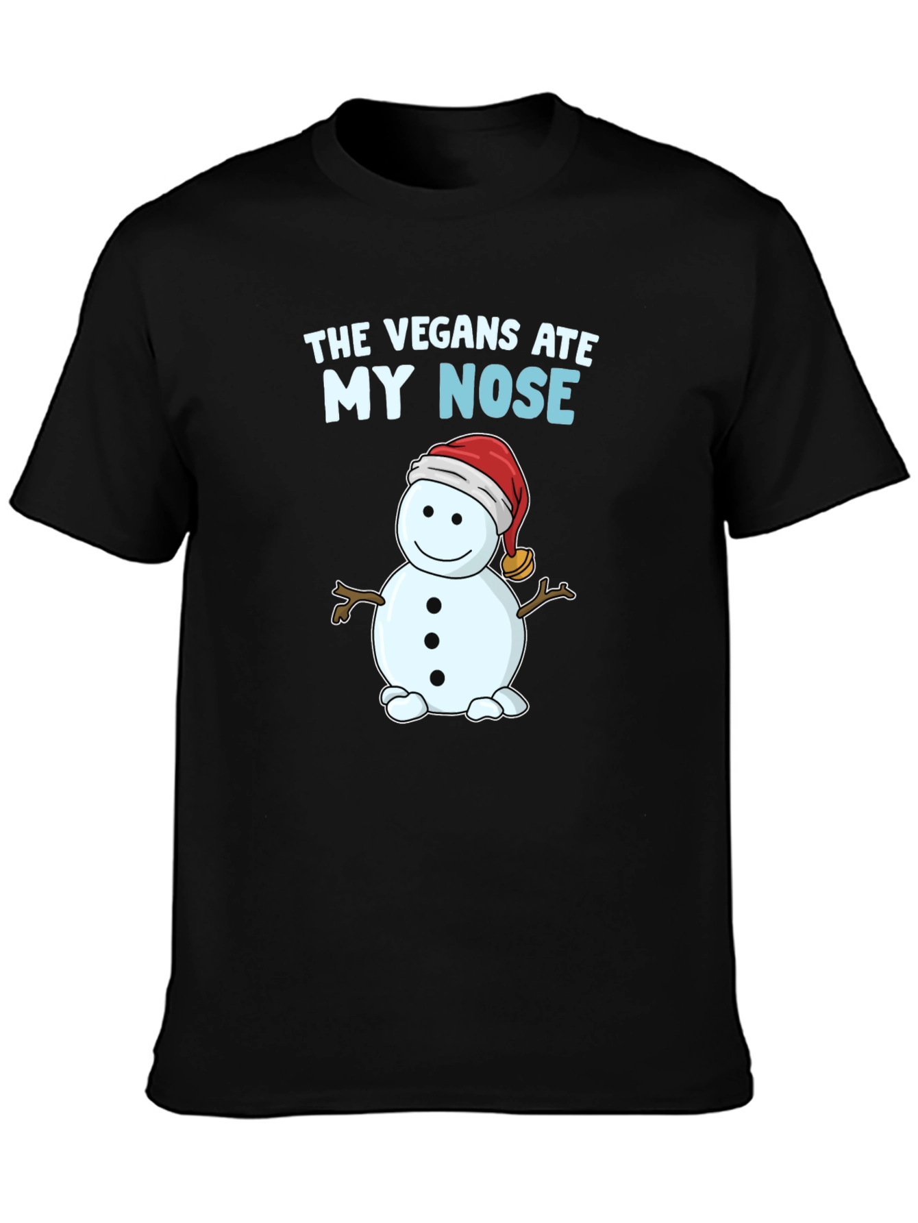 Black The Vegans Ate My Nose T-Shirt Snowman Funny view 3