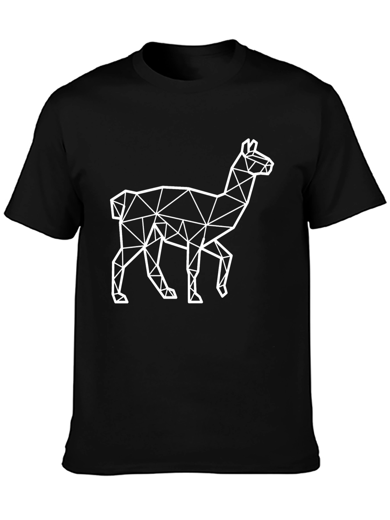 Black Geometric Llama T-Shirt - Modern Style view 3