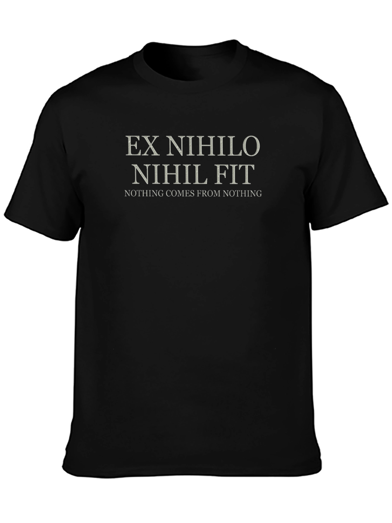Black Philosophical T-Shirt - Nothing Comes From Nothing view 3