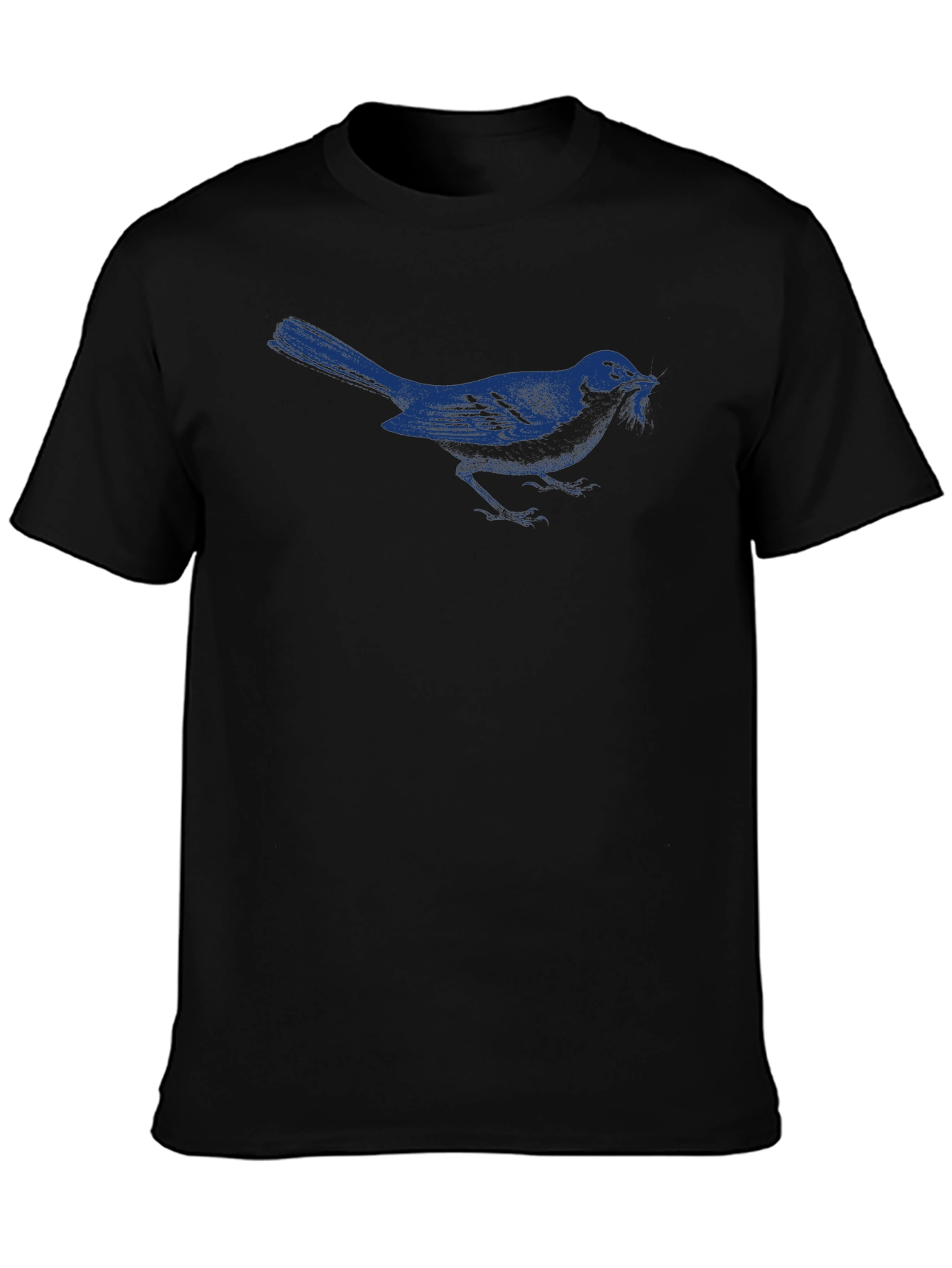 Black Bluebird Graphic Tee - Black Cotton T-Shirt view 3